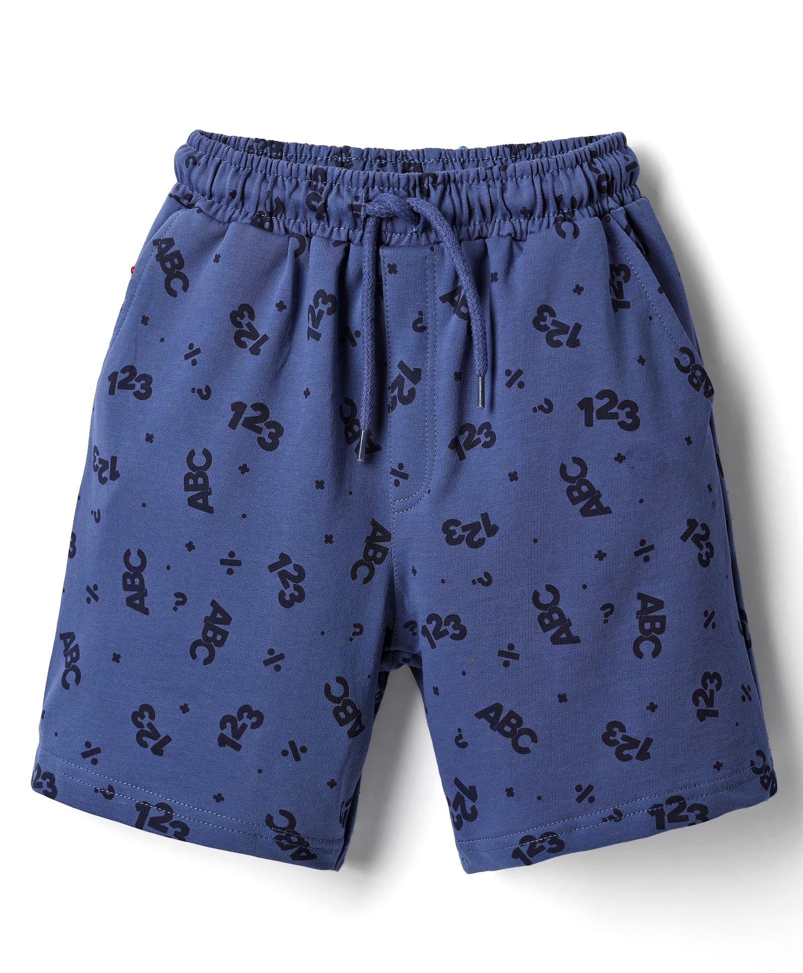 Taeko Single Jersey Knit Knee Length Short With Text Print - Blue-picture-15