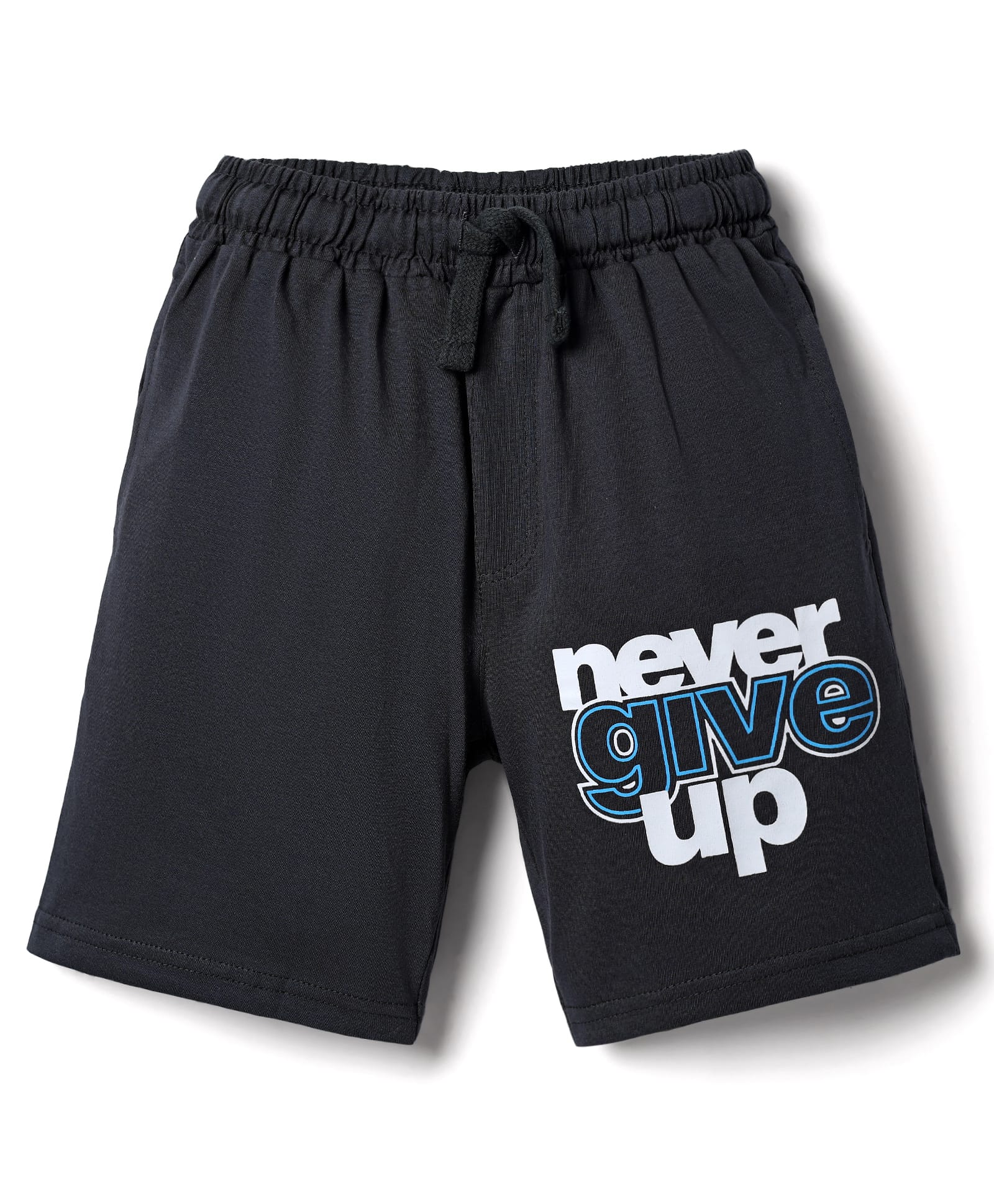 Taeko Single Jersey Knee Length Shorts With Text Print - Black-picture-27