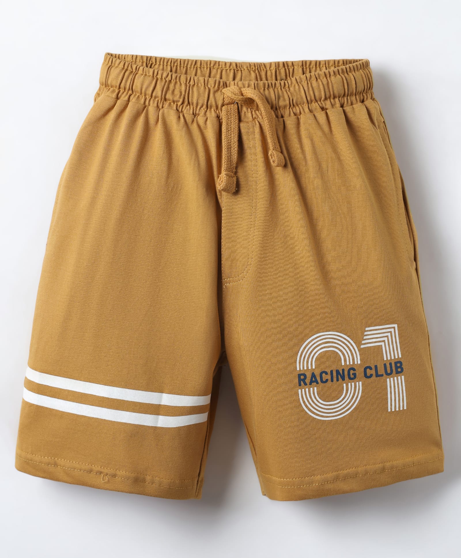 Taeko Single Jersey Knee Length Shorts With Text Print - Gold-picture-23