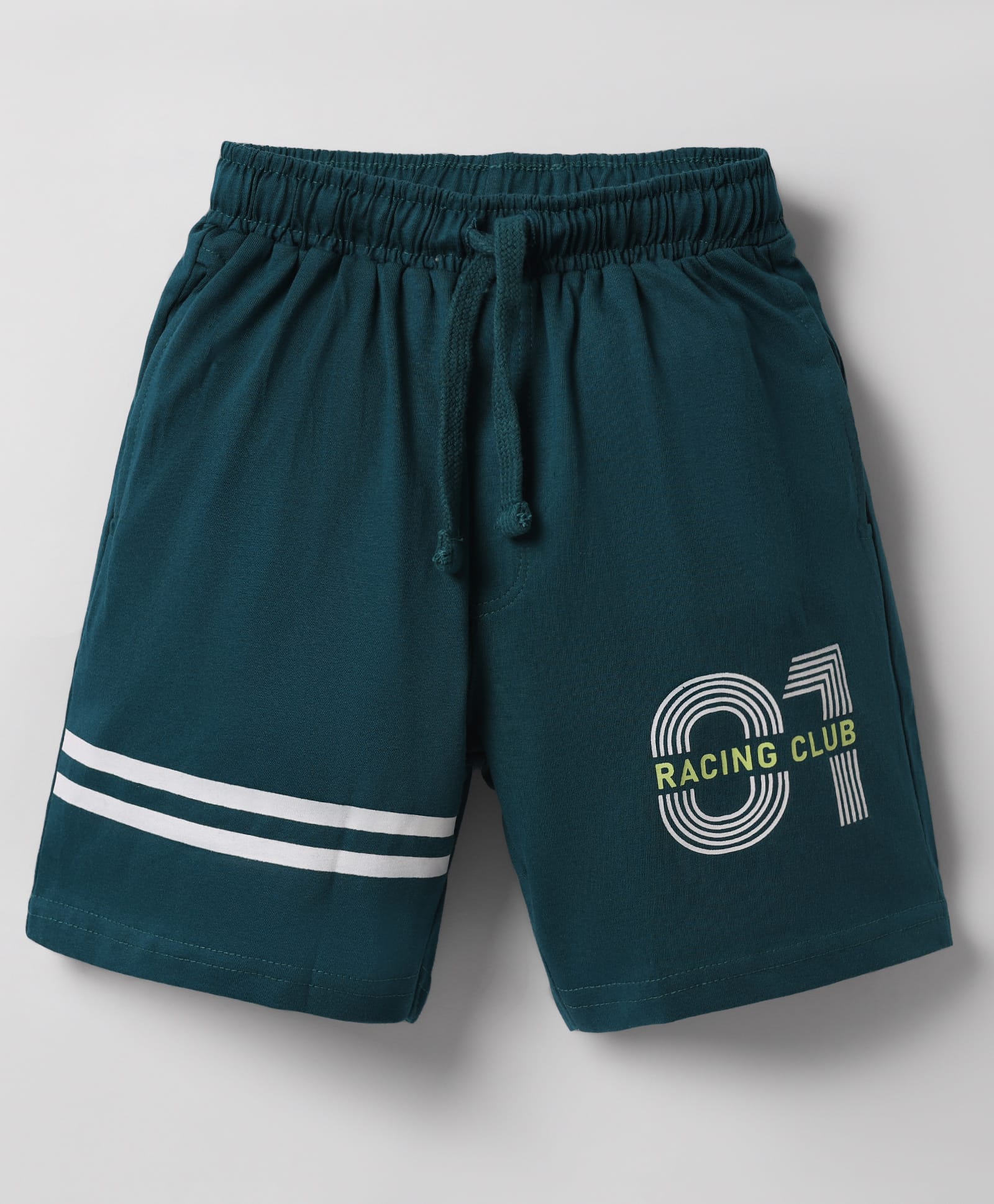 Taeko Single Jersey Knee Length Shorts With Text Print - Teal Blue-picture-16