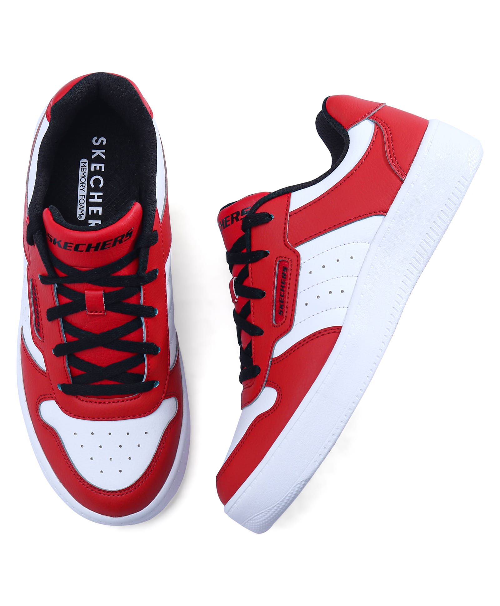 Skechers Lace Up Casual Shoes - Red & White-image-18