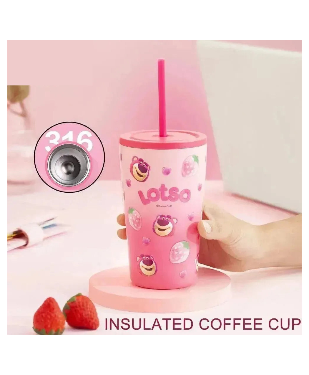 SANJARY Cute Cartoon Print Sipper With Straw Double Wall Stainless Steel Bottle 500ml for Kids Color Design May Vary-image-49
