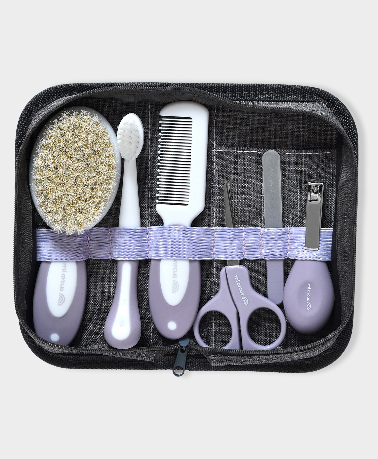 Mi Arcus 6pcs Baby Nail Grooming Set & Elegant Baby Comb & Brush Set with Soft Bristles & Tooth Brush Set-Mauve, 0M+-image-27