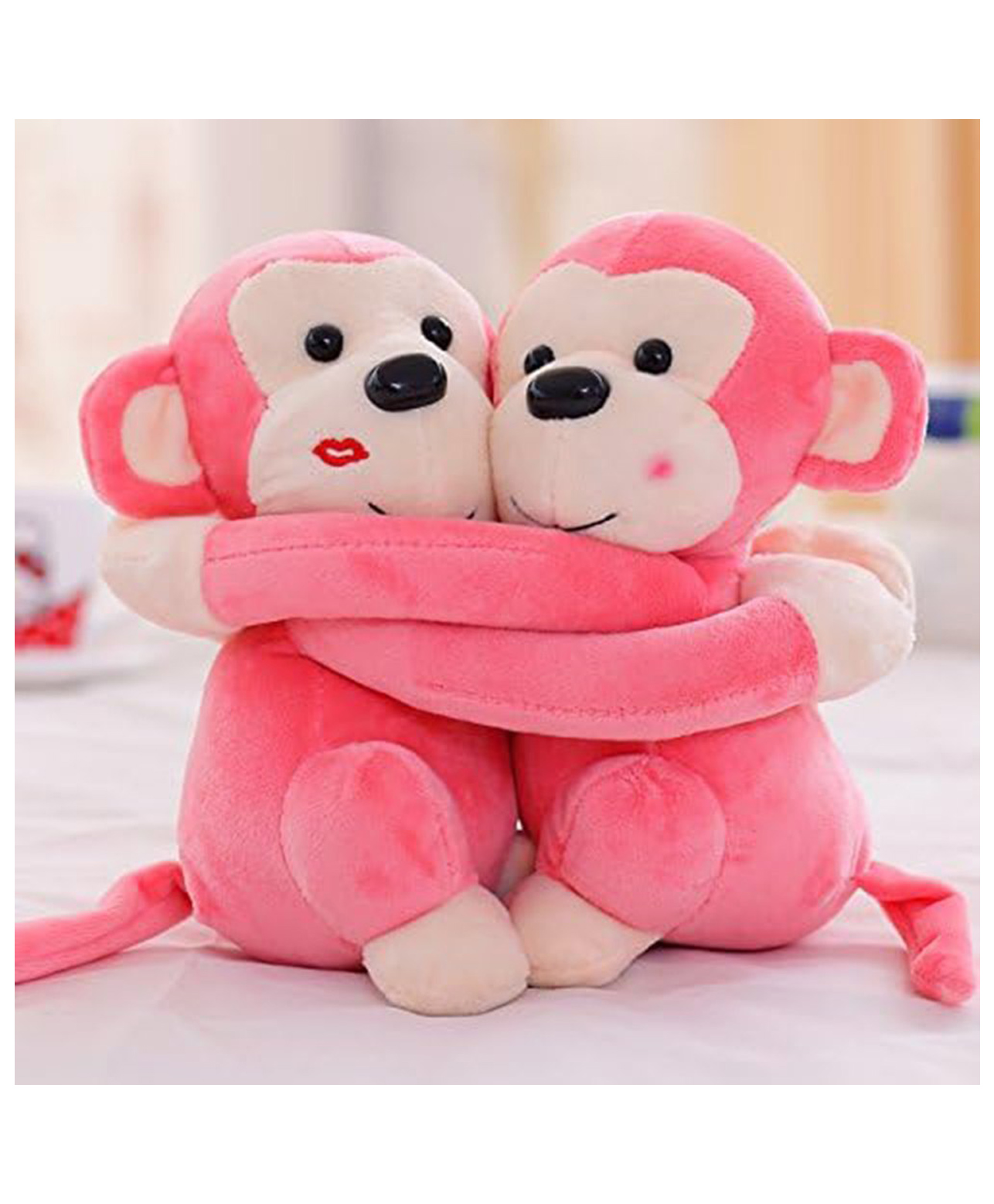 DearJoy Hugging Monkeys | Pink - 25 cm-picture-11
