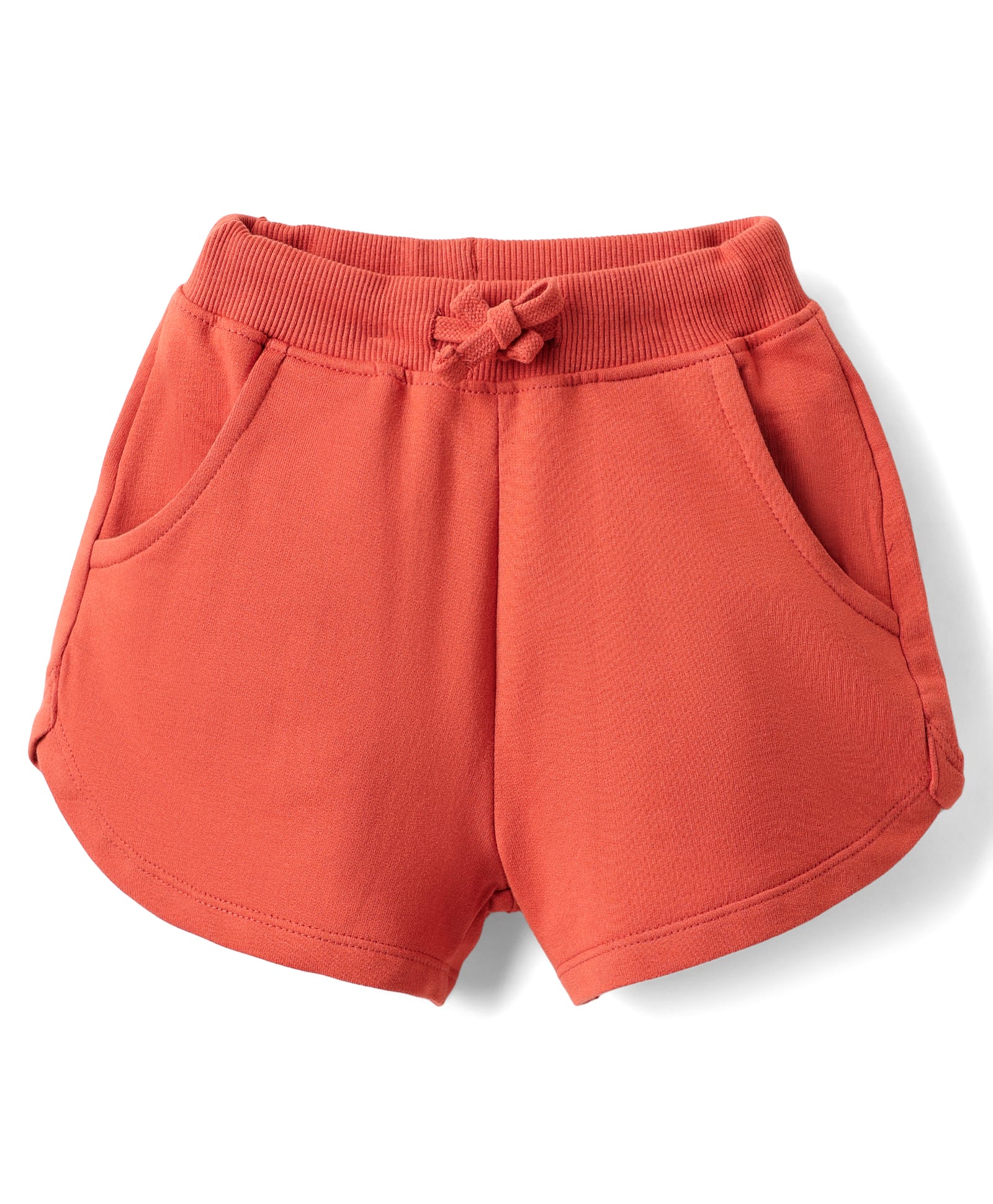 Kookie Kids Woven Above Knee Length Solid Shorts With Pockets - Maroon