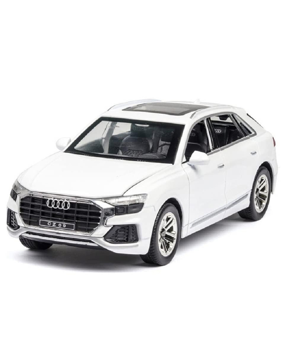 NIYAMAT Audi Q8 Model Sports Car Diecast Alloy Metal 1:32 Scale Pullback Toy Car with Openable Doors & Light Music - White-image-23
