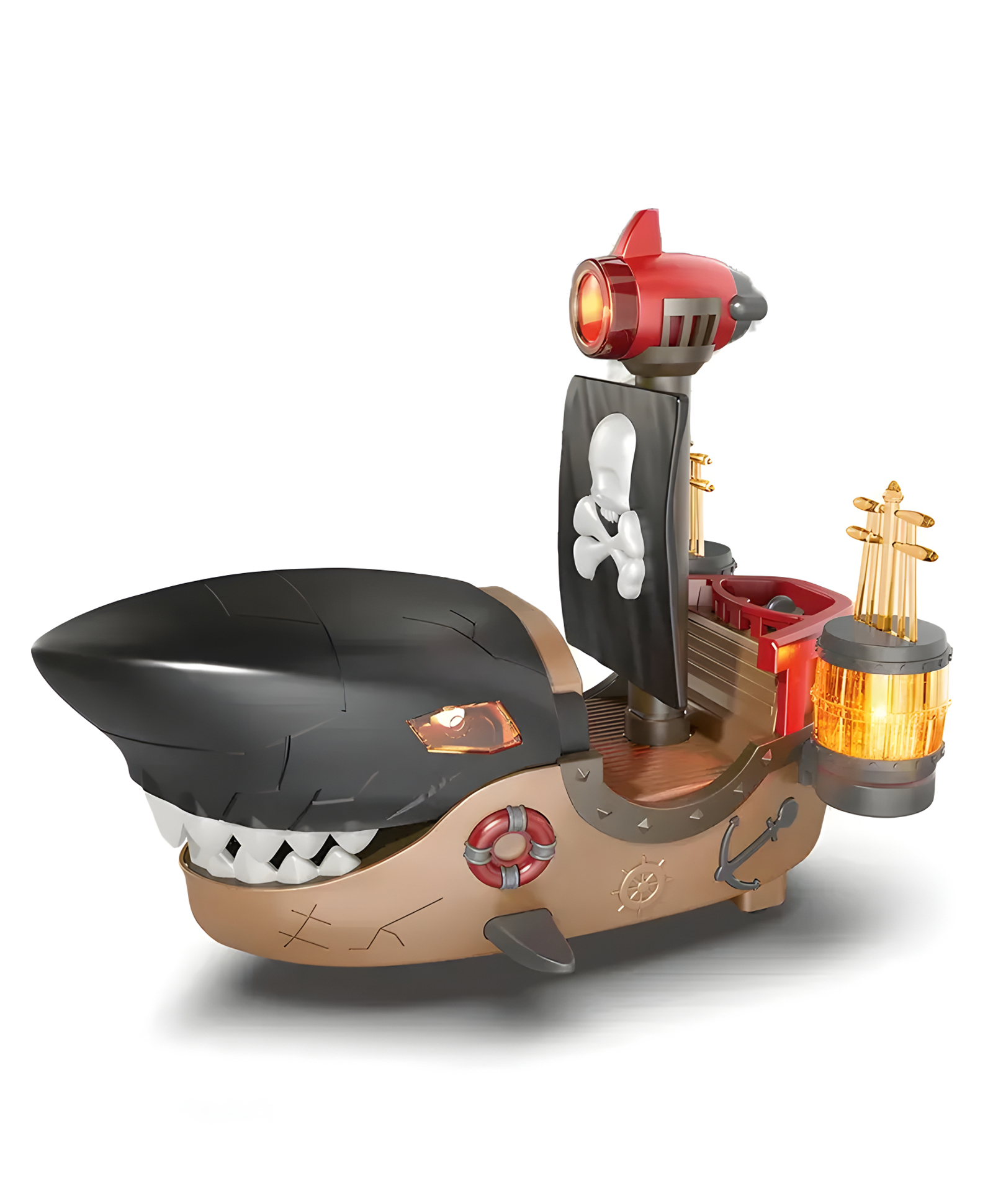 NEGOCIO Educational Toy Battery Operated Light-up Sharks Shape Pirate Ship With Sound Electric Boat Toy for Kids- PACK OF 1- COLOR MAY VARY-image-31
