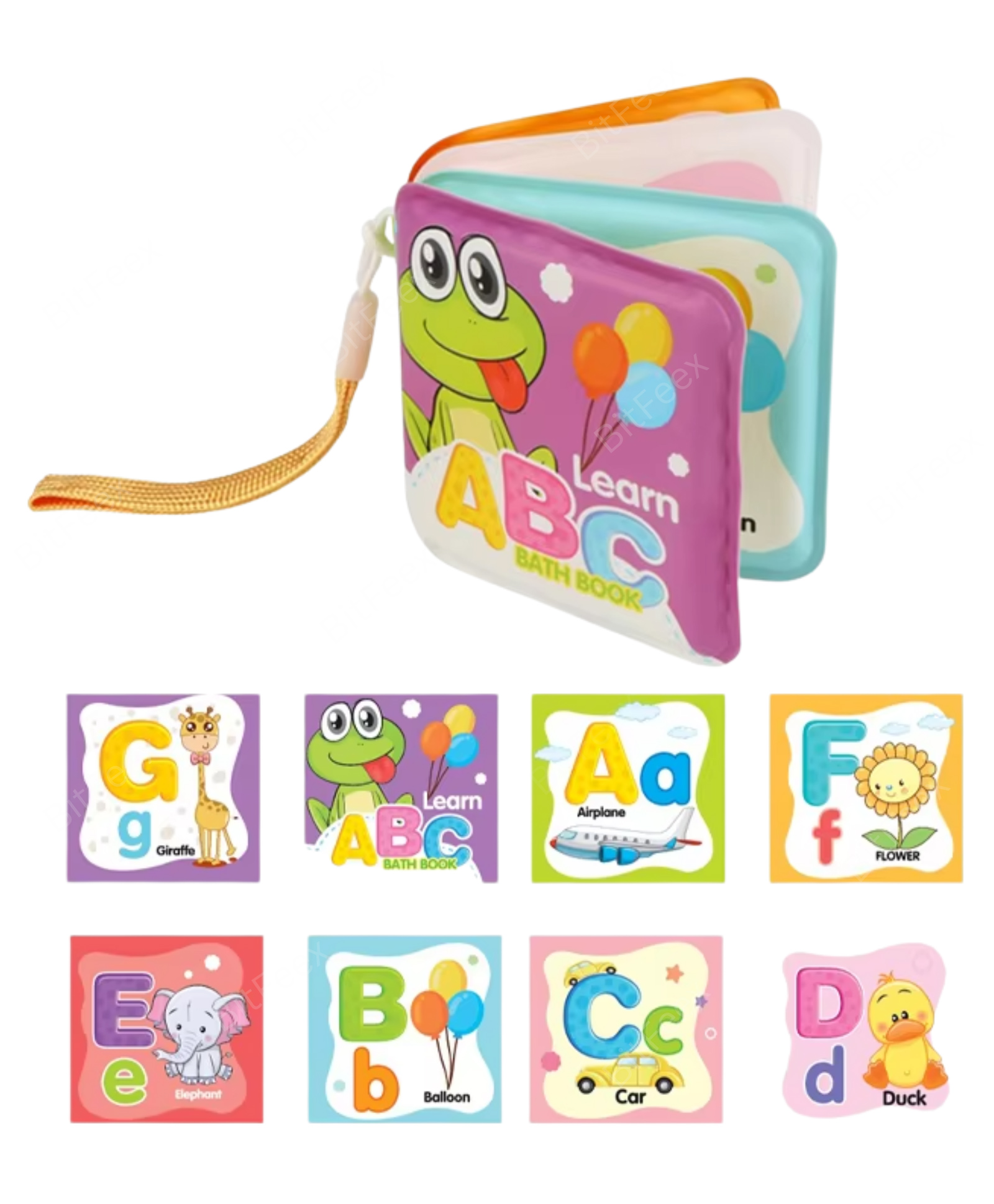 BitFeex ABC Learning Bath Book | Waterproof Bath toys | Activity Books for kids | Change color in water