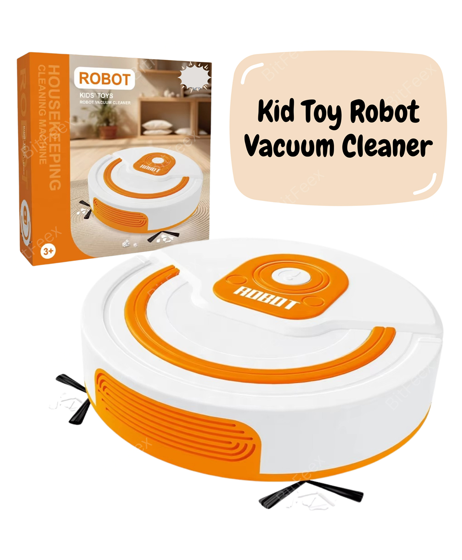 BitFeex Cleaning Robot Toy for KidsEducational Smart Home Helper Pretend Play Vacuum Robot for Toddlers & Children- Color May Vary-image-7