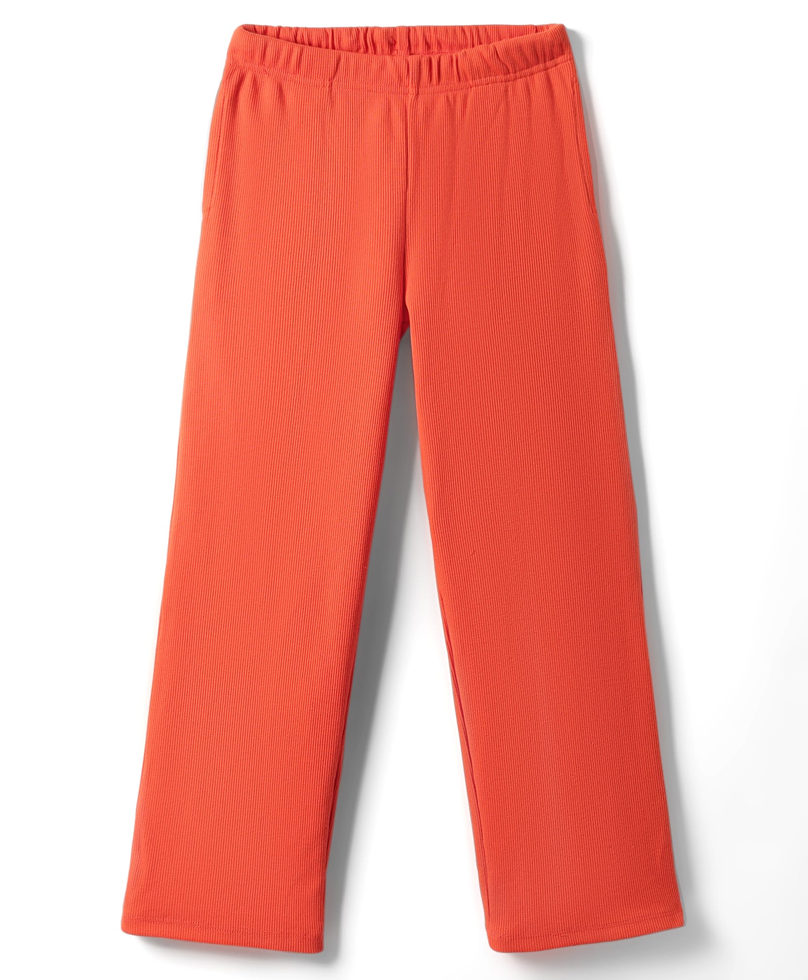 Kookie Kids Knit Full Length Solid Rib Comfort Pant With 2 Pockets - Orange-image-21