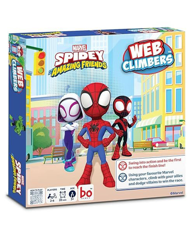 Marvel Spidey Amazing Friends Web Climbers Board Game- Blue