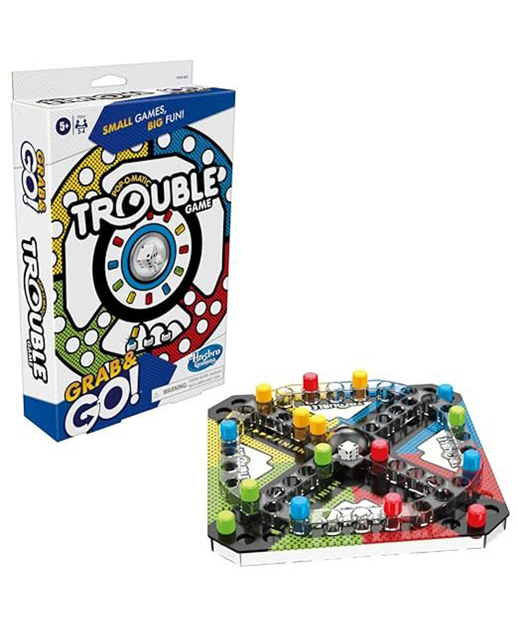 Hasbro Grab and Go Trouble Board Game - Multicolour
