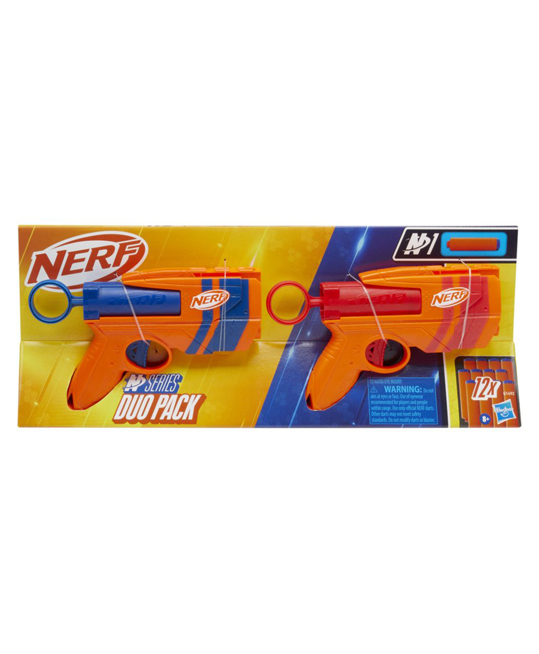 Nerf N Series Blaster Gun Duo Pack With 12 Official Darts - Orange