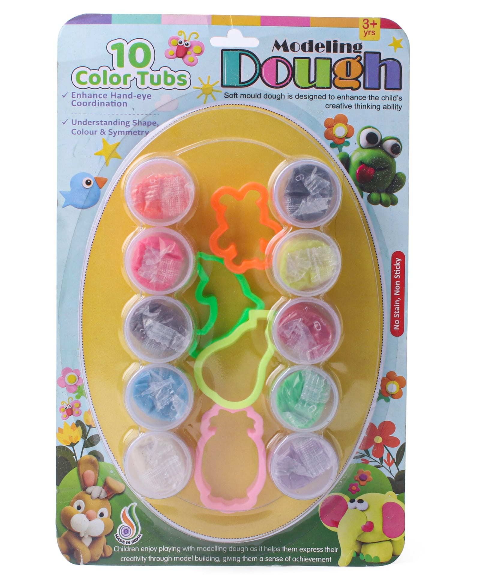Prime Dough With Color Bottle Set Of 10 & 4 Moulds - Multicolour-picture-12