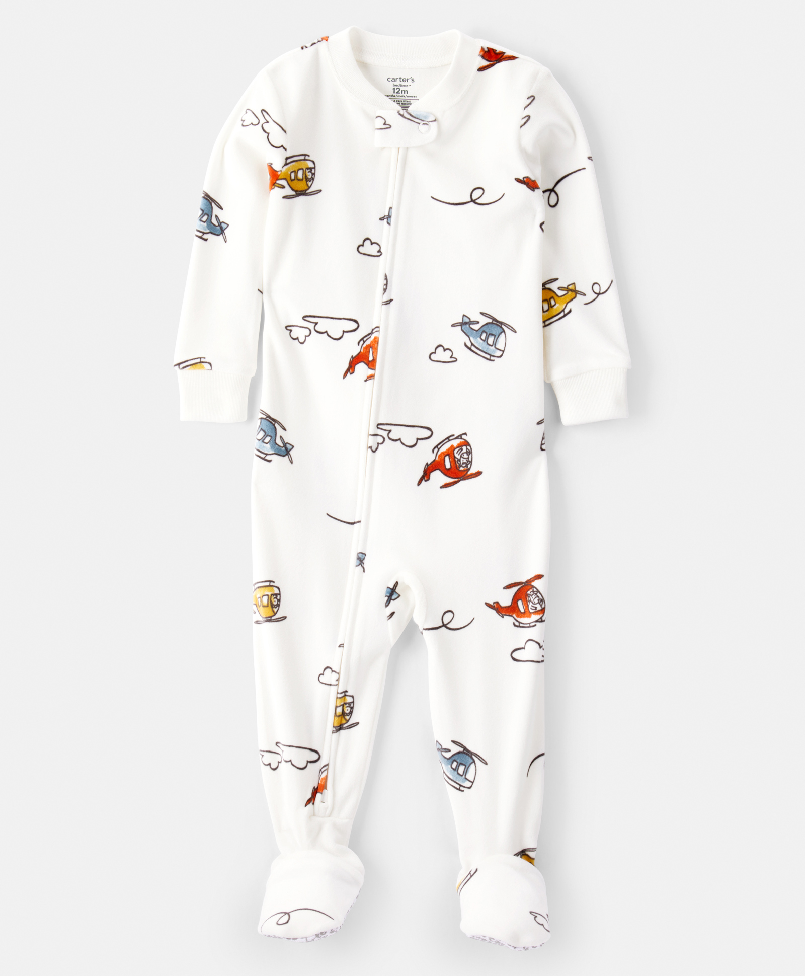 Carter's Full Sleeves Footed Sleepsuit with Vehicle Print - Ivory-image-19