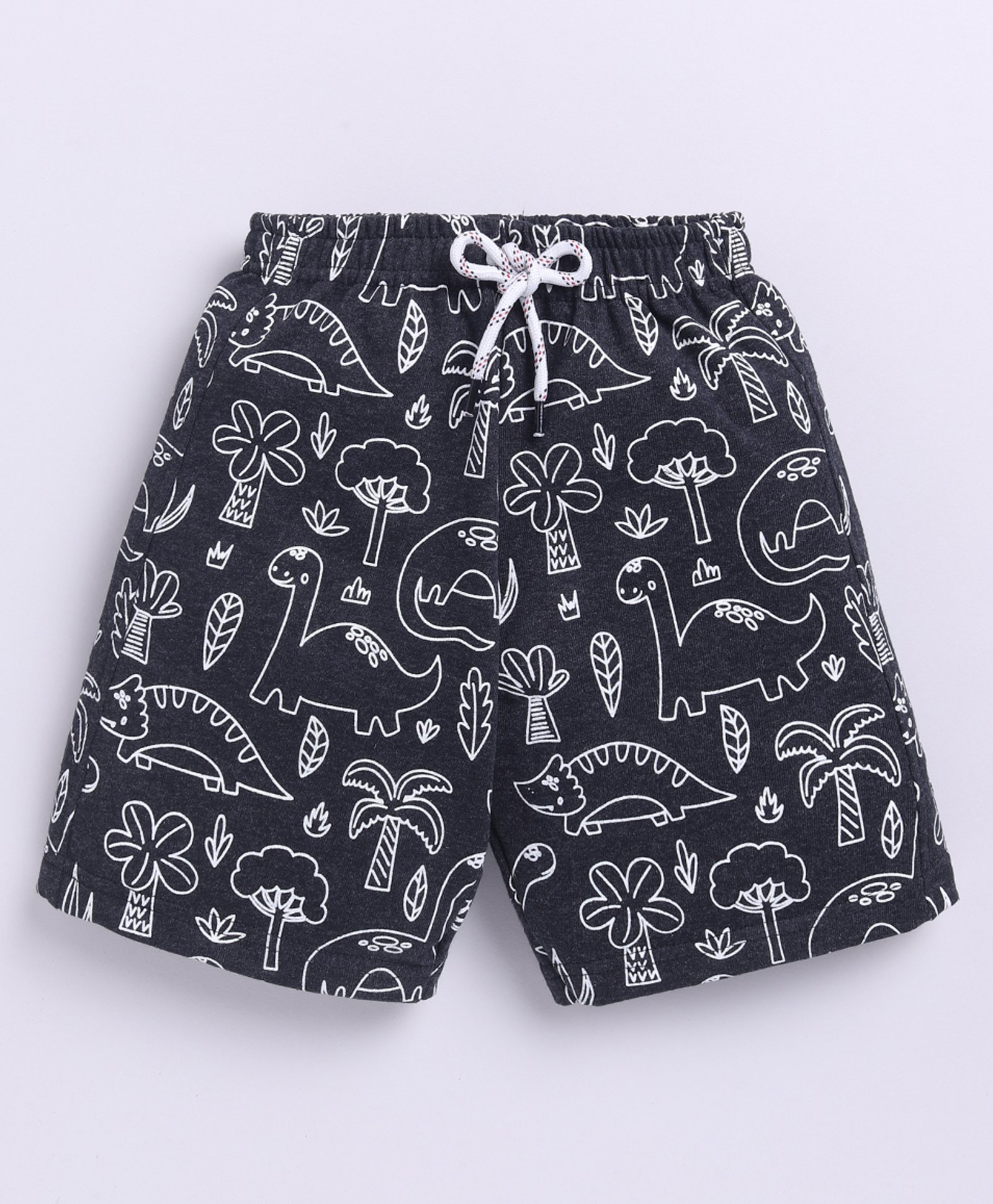 Kidcity Soft Cotton Sinker Dinosaur Printed Shorts - Black-picture-25
