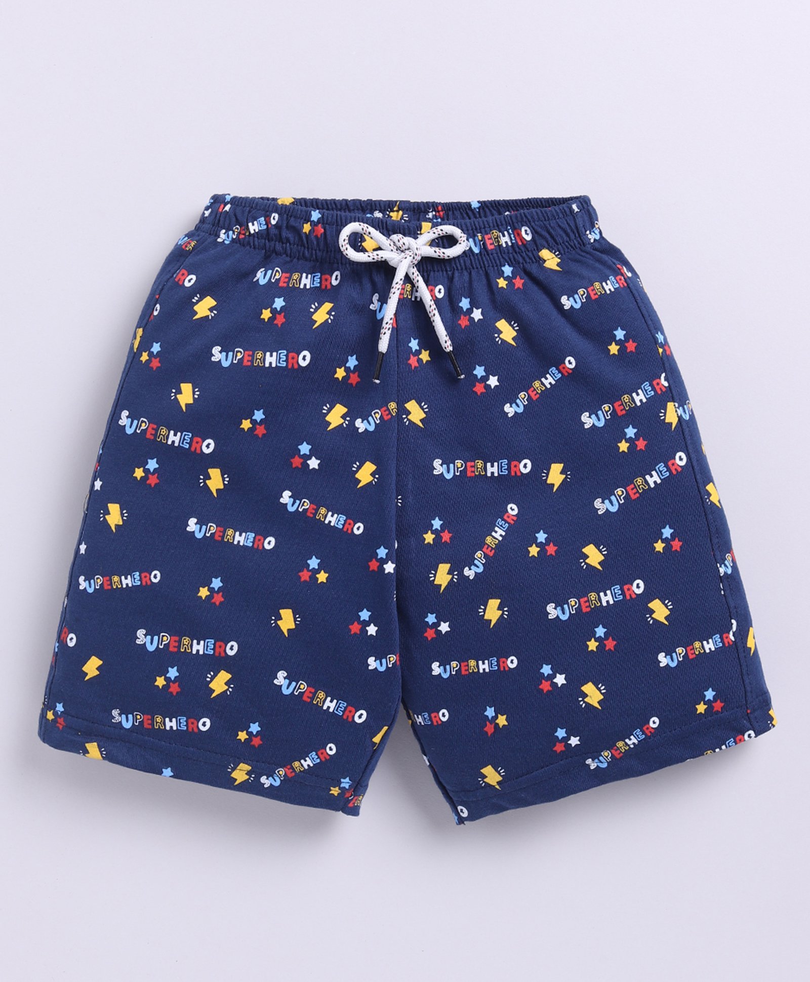 Kidcity Soft Cotton Sinker Superhero Printed Shorts - Navy Blue-picture-25