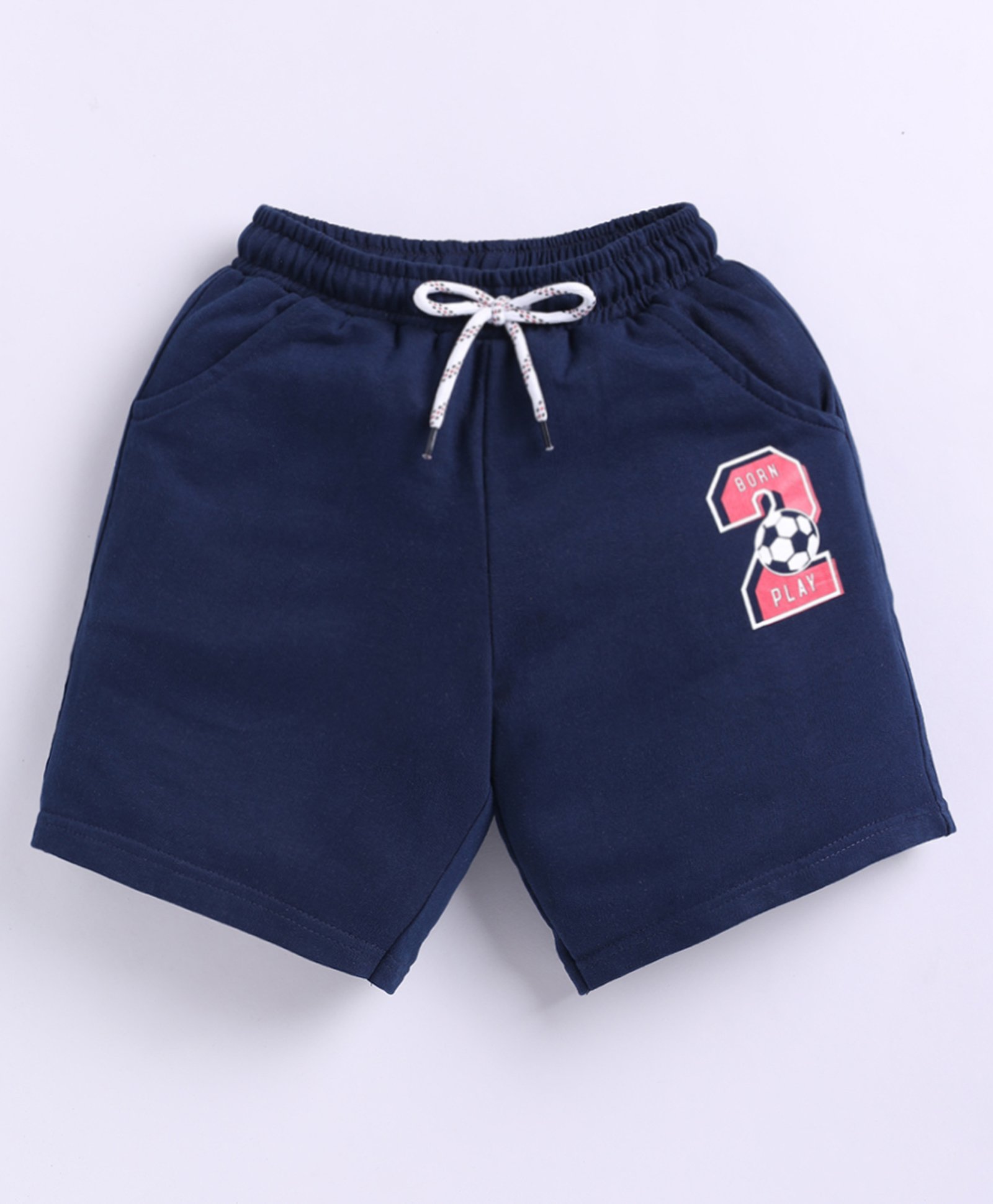 Kidcity Soft Cotton Loopknit Football Printed Shorts - Navy Blue-picture-23
