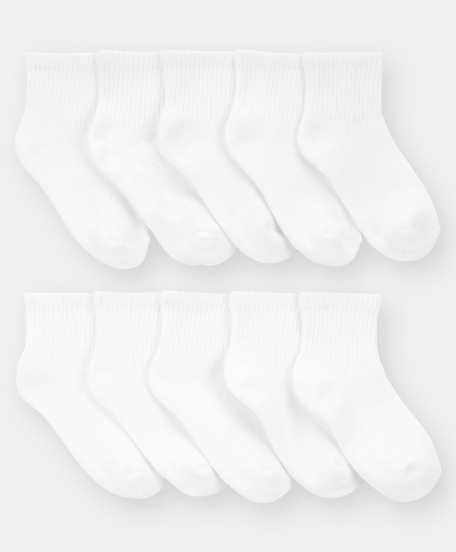 Carter's Knit Ankle Length Solid Color Socks Pack of 10 - White-image-40