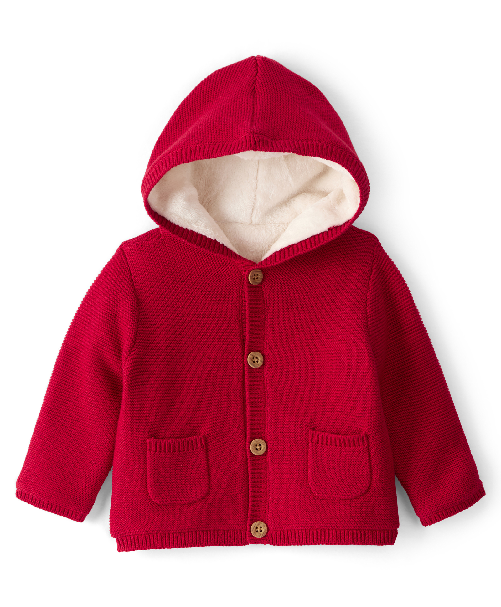 Carter's Knit Full Sleeves Solid Colour Hooded Jacket - Red-picture-23