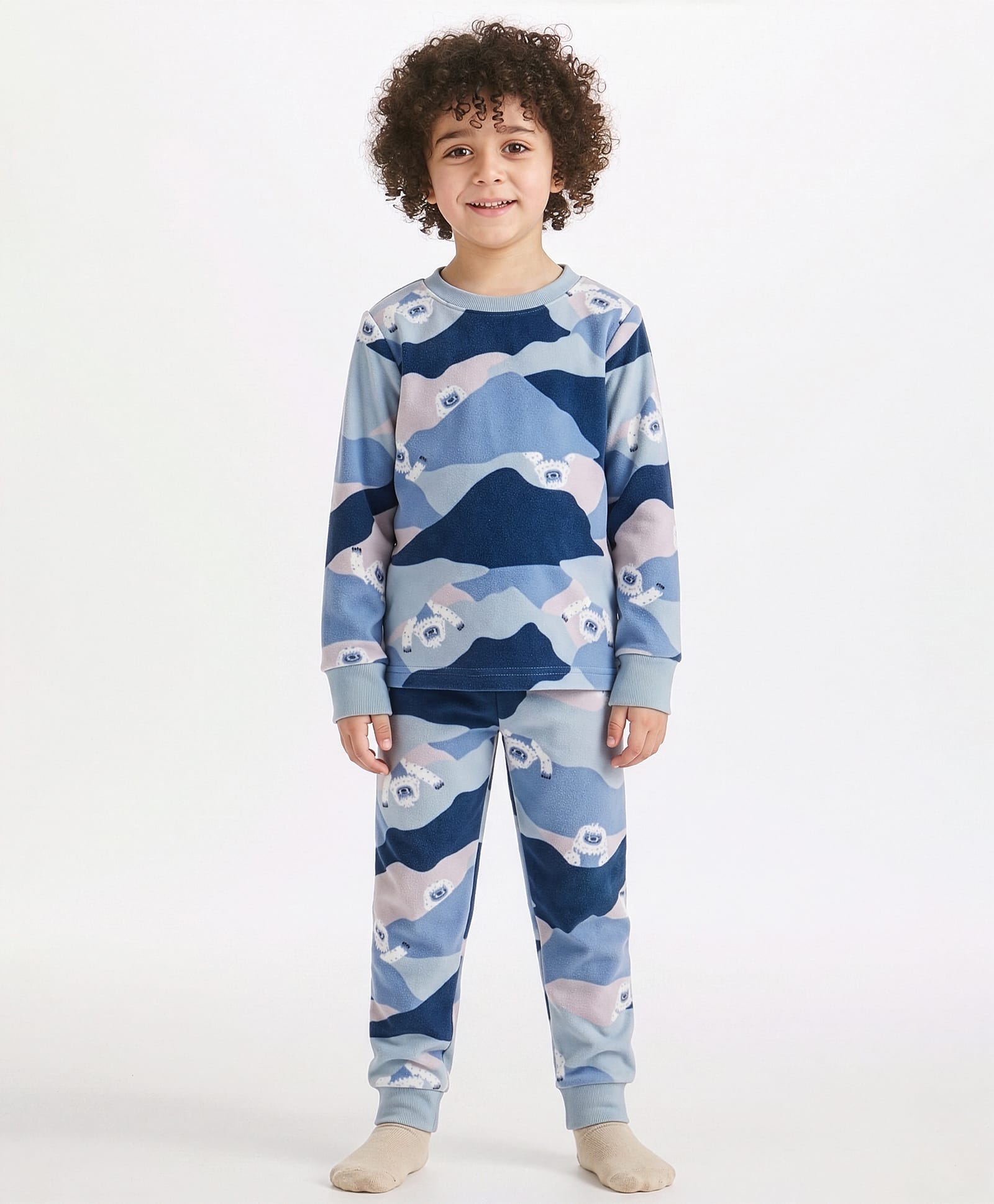 Carter's Knit Full Sleeves Printed Co-ords Night Suit - Blue-picture-36