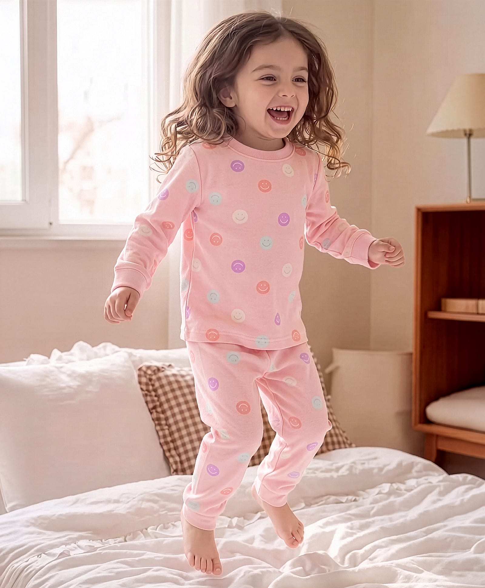 Carter's Cotton Knit Full Sleeves Co-ord Night Suit With Polka Dot Print - Pink-image-29