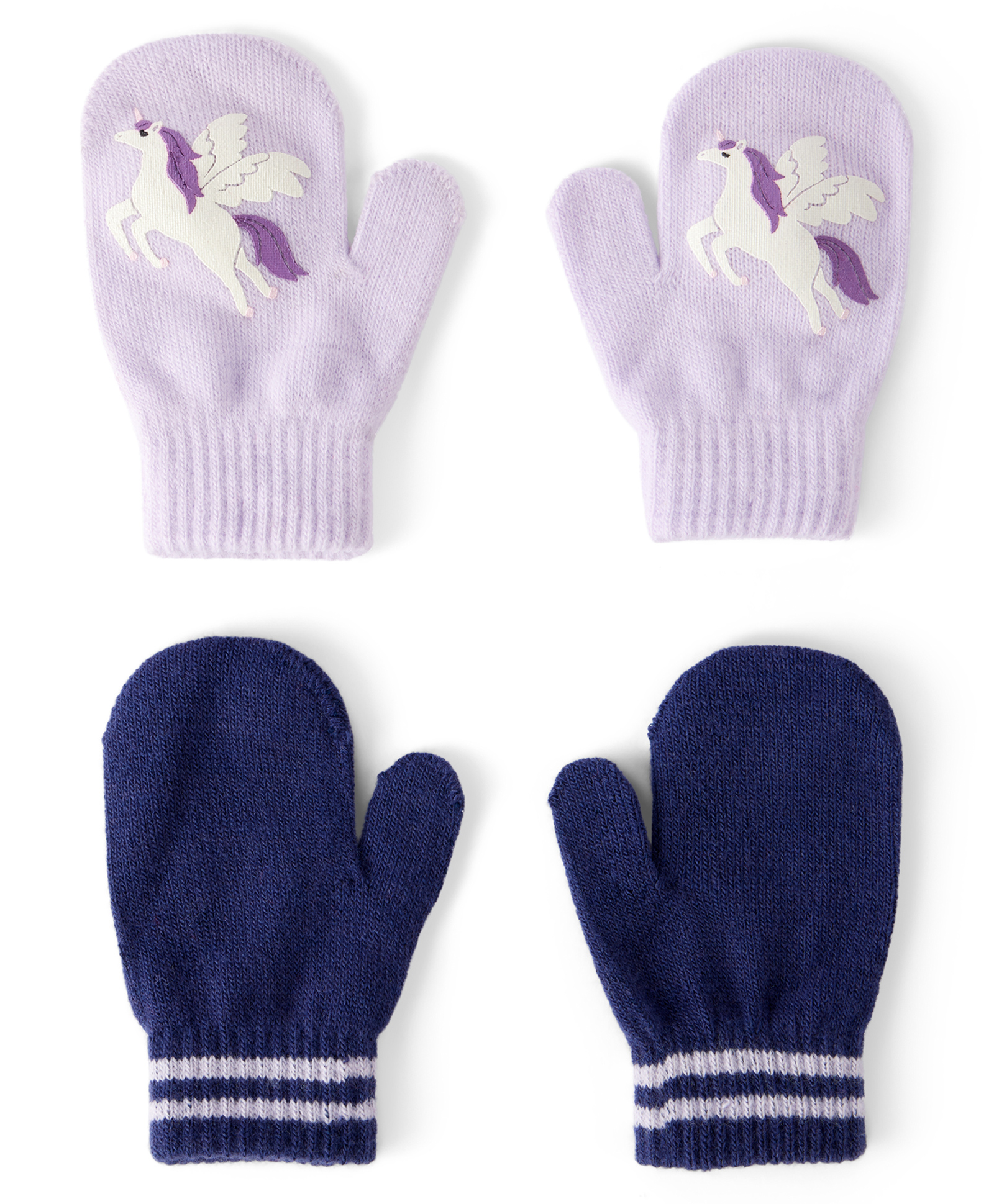 Carter's Knit Gloves With Unicorn Design Pack Of 2 - Navy Blue 7 Purple-image-19