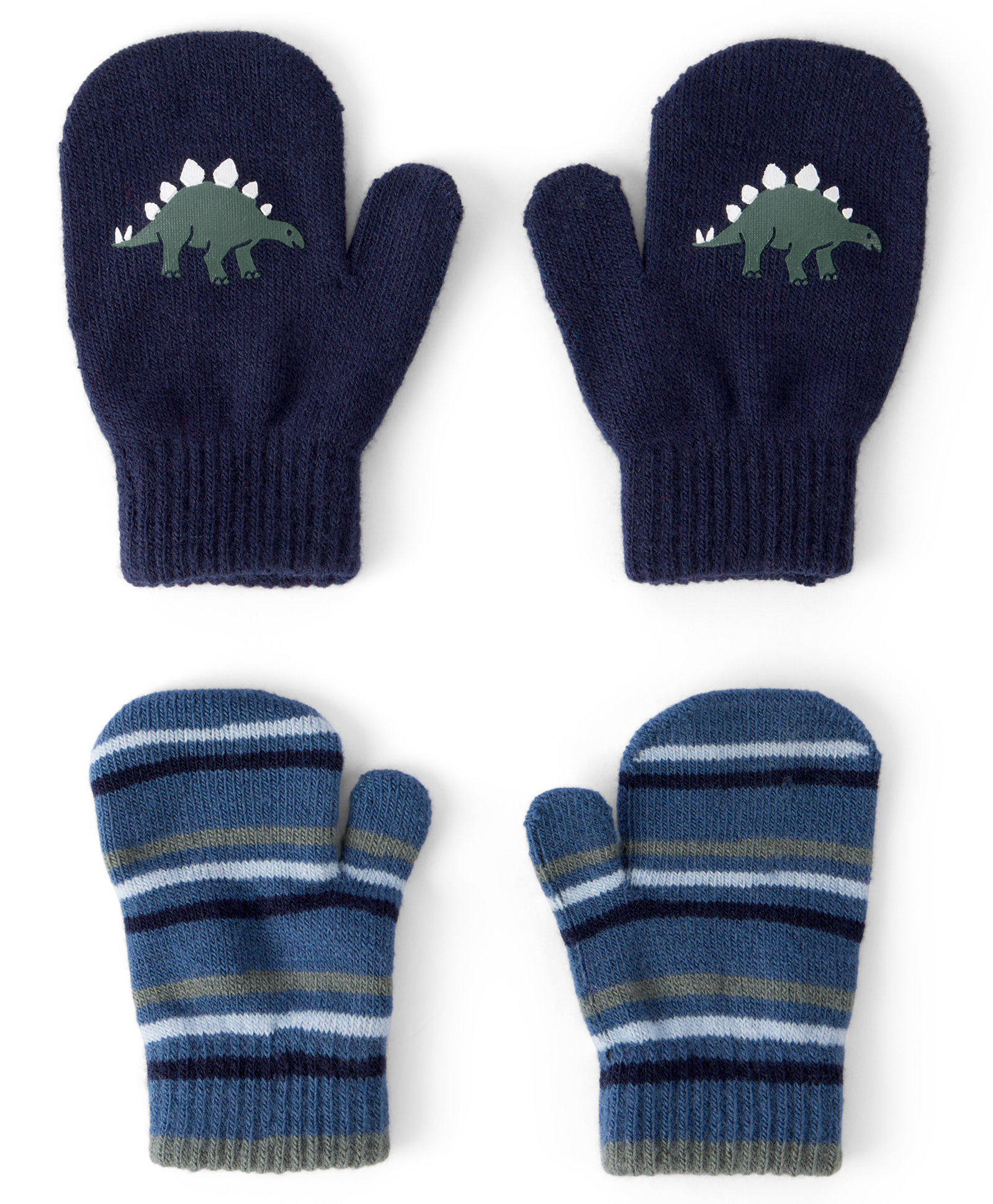 Carter's Knit Gloves With Dino Print - Navy Blue & Blue-image-46