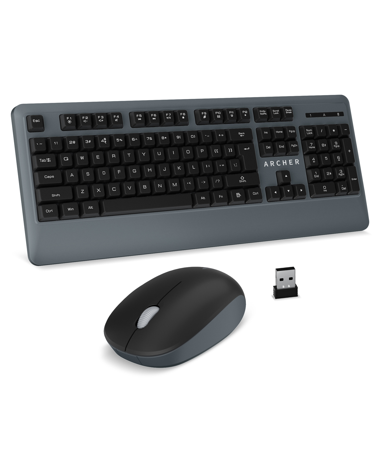 Archer Tech Lab ACE-K100 Wireless Keyboard and Mouse Combo 104 Keys, 1200 DPI Mouse, 125Hz Polling Rate,3-Button Design, 3 Million Lifespan, Windows Compatibility, Multimedia Keys & Membrane Switches-image-49