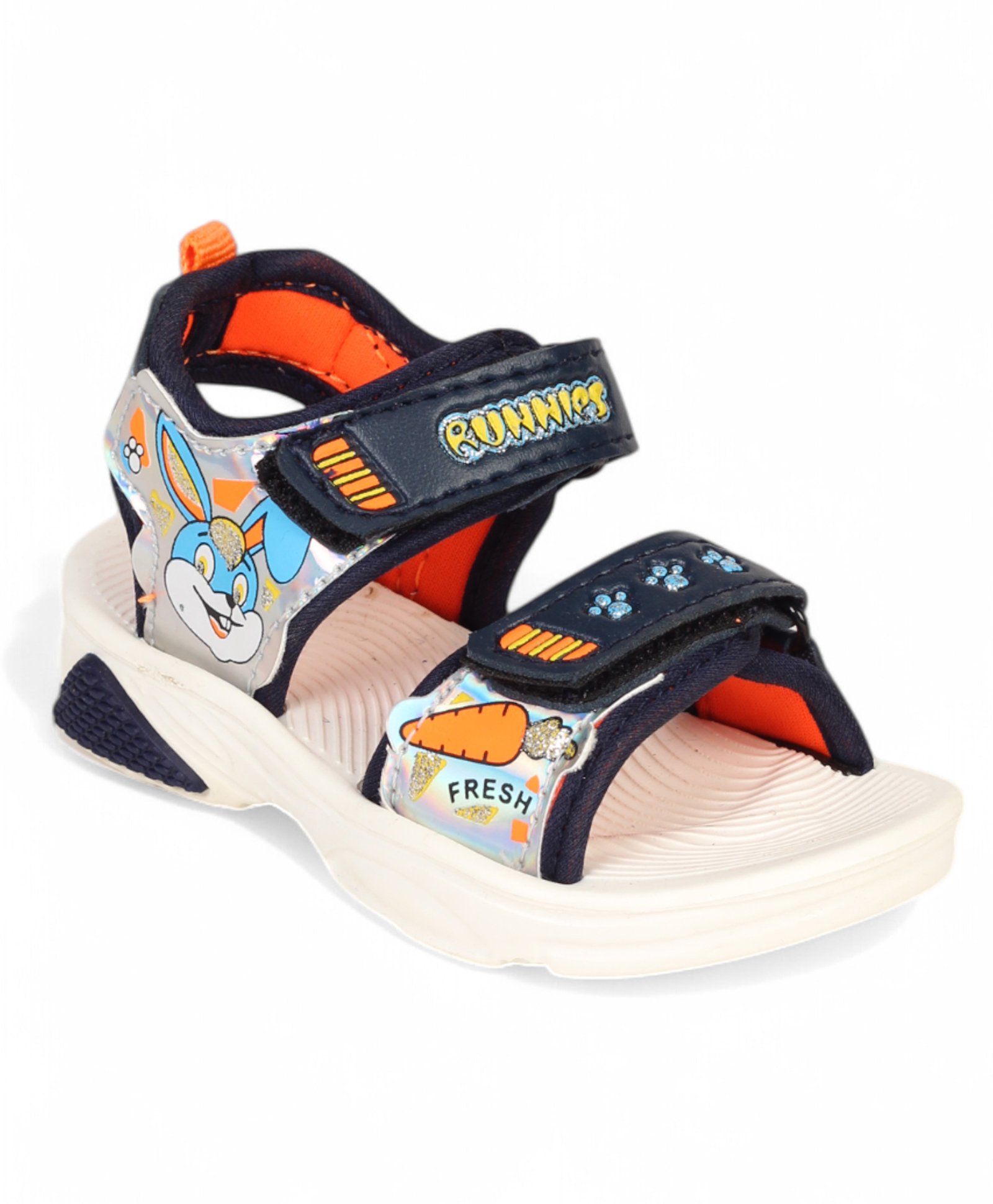 Lil Lollipop Bunny Designed Velcro Closure Sandals - Navy Blue-picture-18