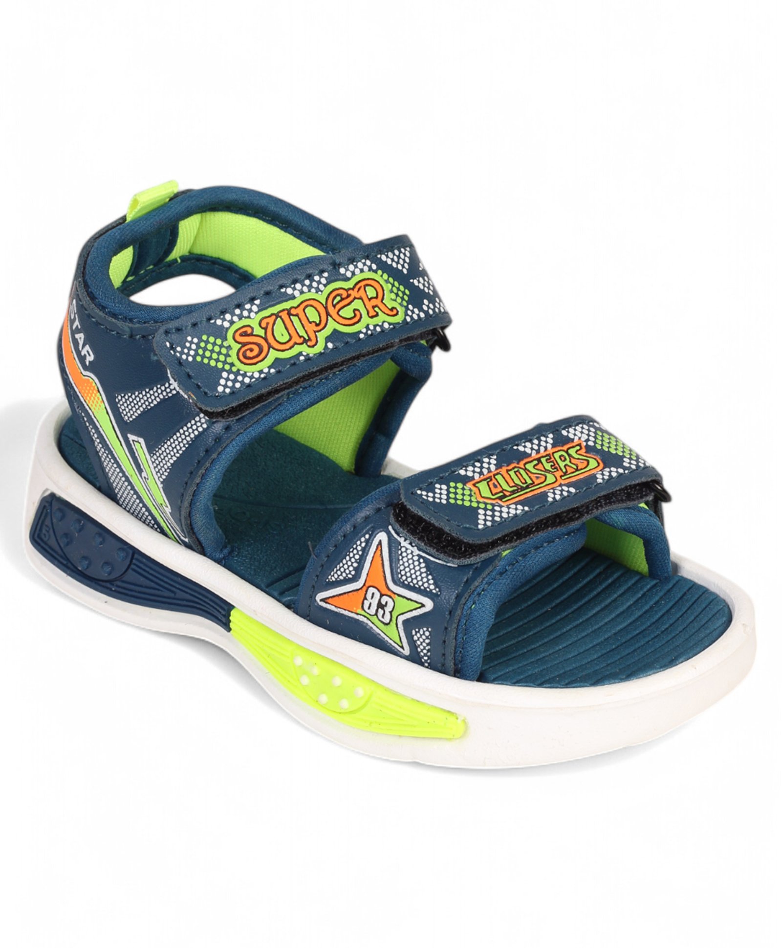 Lil Lollipop Polka Dots Designed Sandals With Velcro Closure - Blue-picture-16
