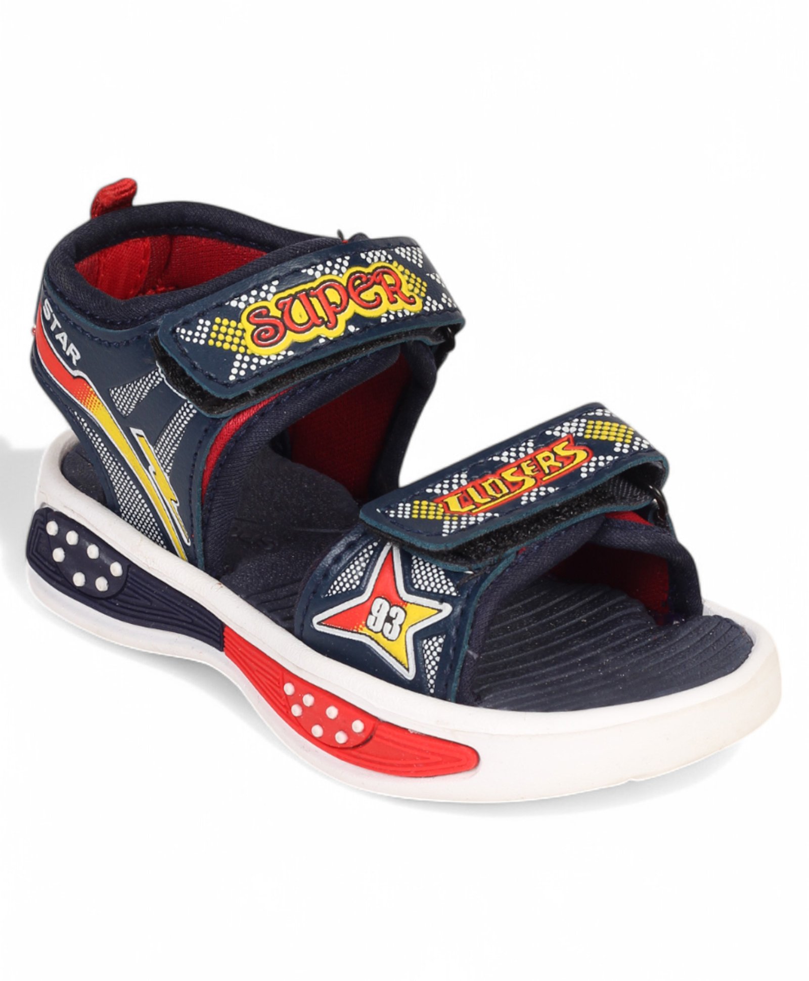 Lil Lollipop Polka Dots Designed Sandals With Velcro Closure - Navy Blue-image-34