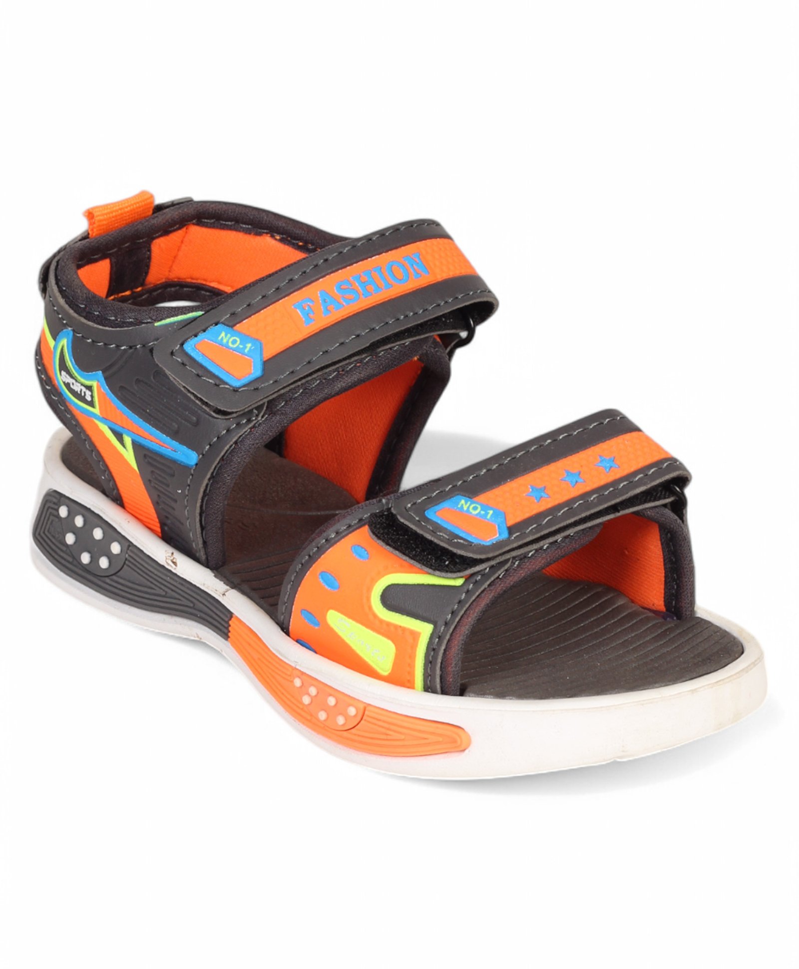Lil Lollipop Fashion Text Designed Velcro Closure Sandals - Grey-picture-17