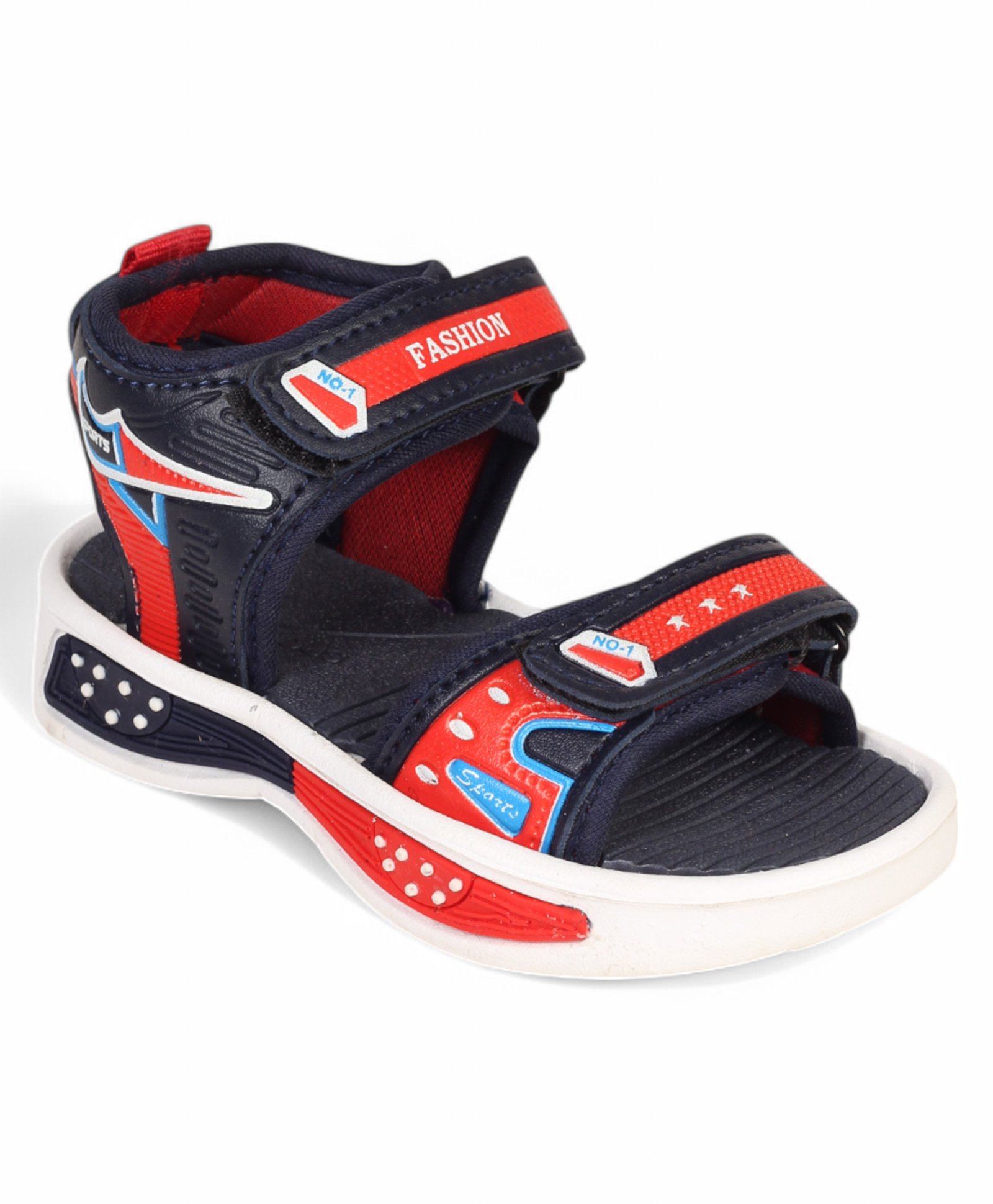Lil Lollipop Fashion Text Designed Velcro Closure Sandals - Navy Blue-picture-11