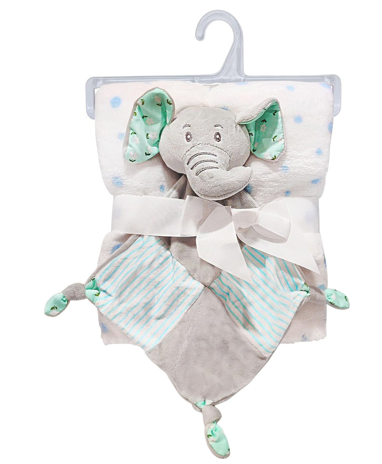 FunBlast Baby Wrap Blanket with Soft Elephant Hanky Rattle for NewbornBlue-image-27