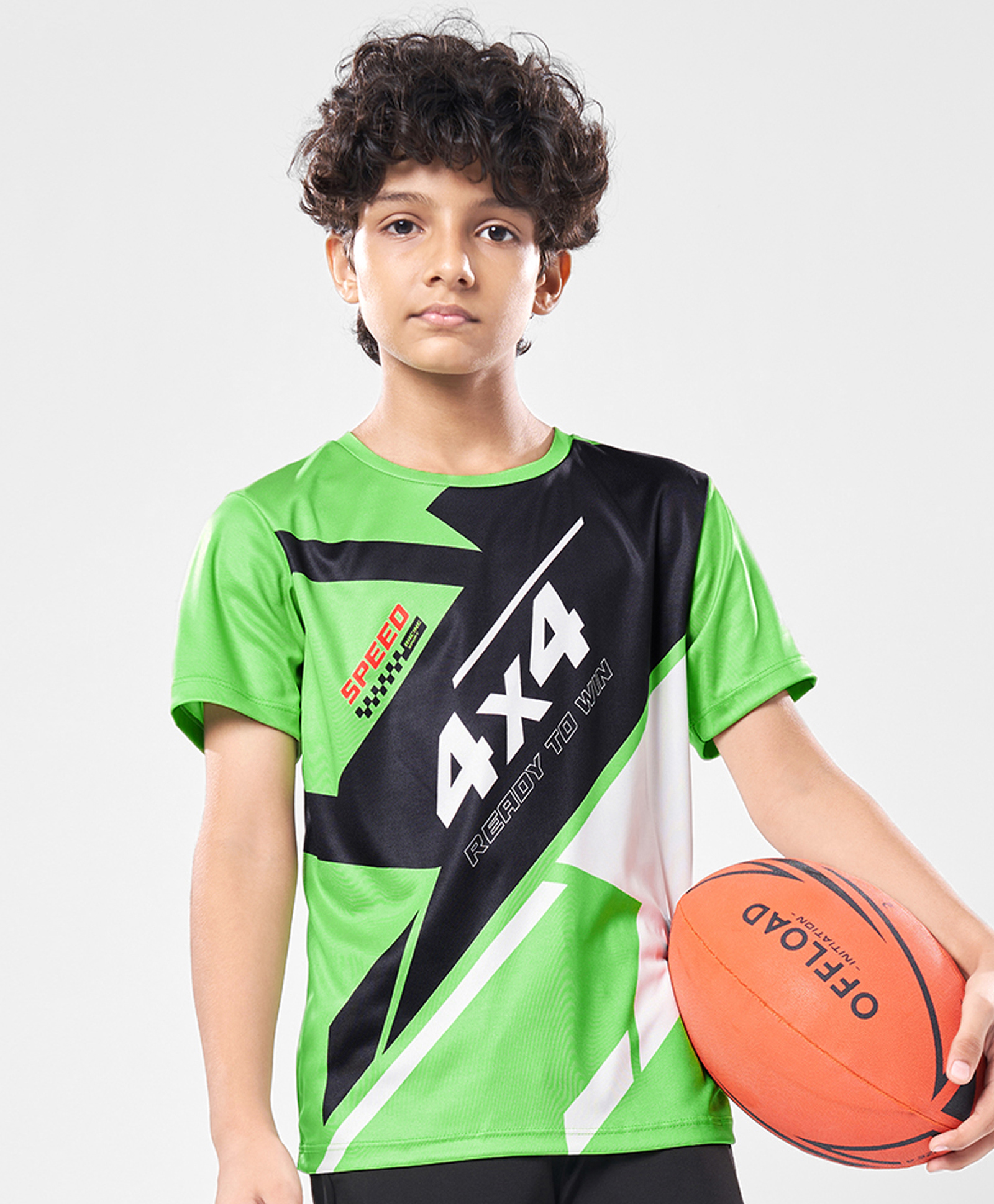 Pine Active Knit Half Sleeves Printed T-Shirt - Green & Black-picture-30