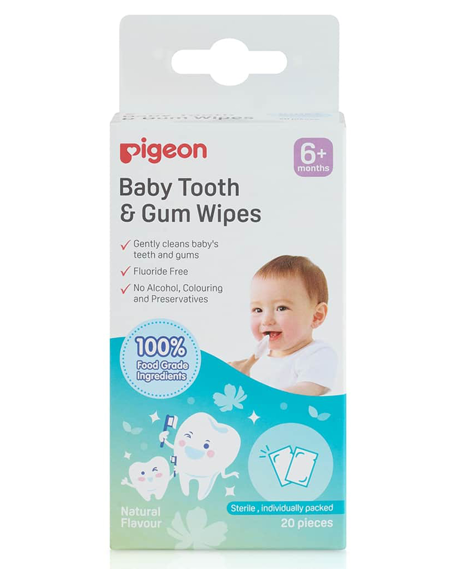 Pigeon Baby Tooth and Gum Wipes Pack of 20 - Natural Flavour-image-29