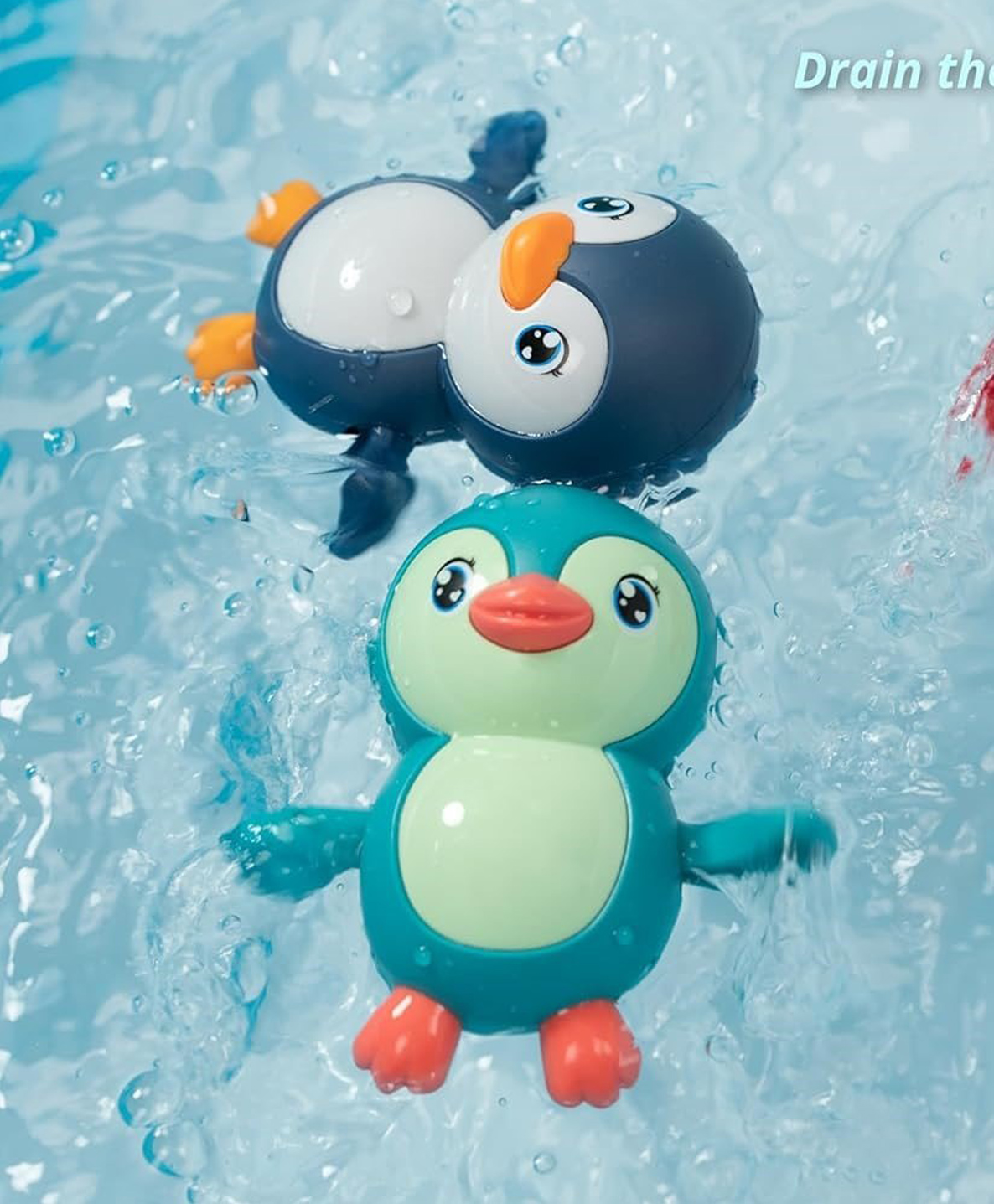 ADKD Swimming Penguin Wind Up Bath Toys Pack Of 2 - (Color & Design May Vary)