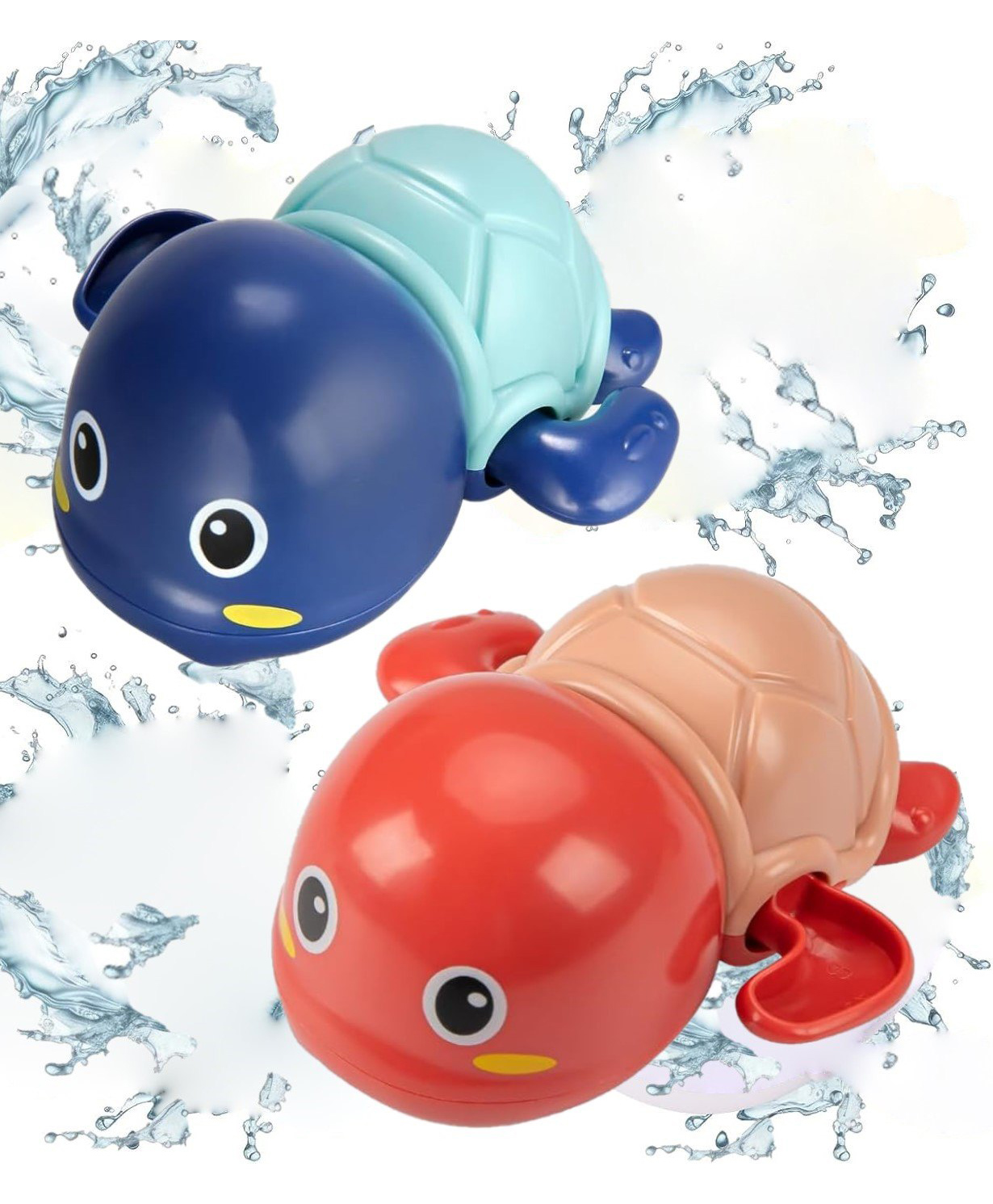 ADKD Swimming Turtle Wind Up Bath Toys Pack Of 2 - (Color & Design May Vary)-image-16