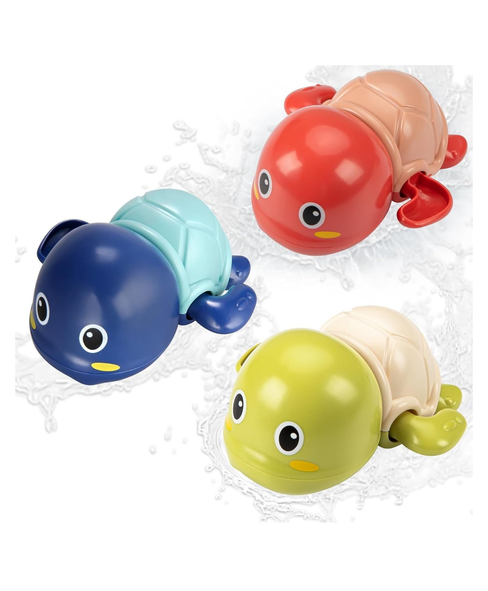 ADKD Swimming Turtle Wind Up Bath Toys Pack Of 3 - (Color & Design May Vary)-image-10