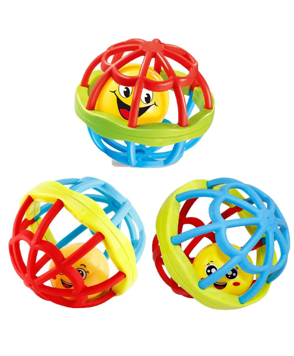 ADKD Rattle Teether Biggie Ball Pack of 3 - Multicolour-picture-12
