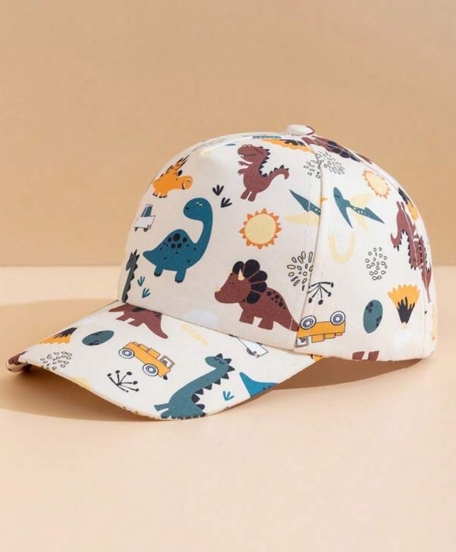 Ziory Baby Dinosaurs Designed Cap - White
