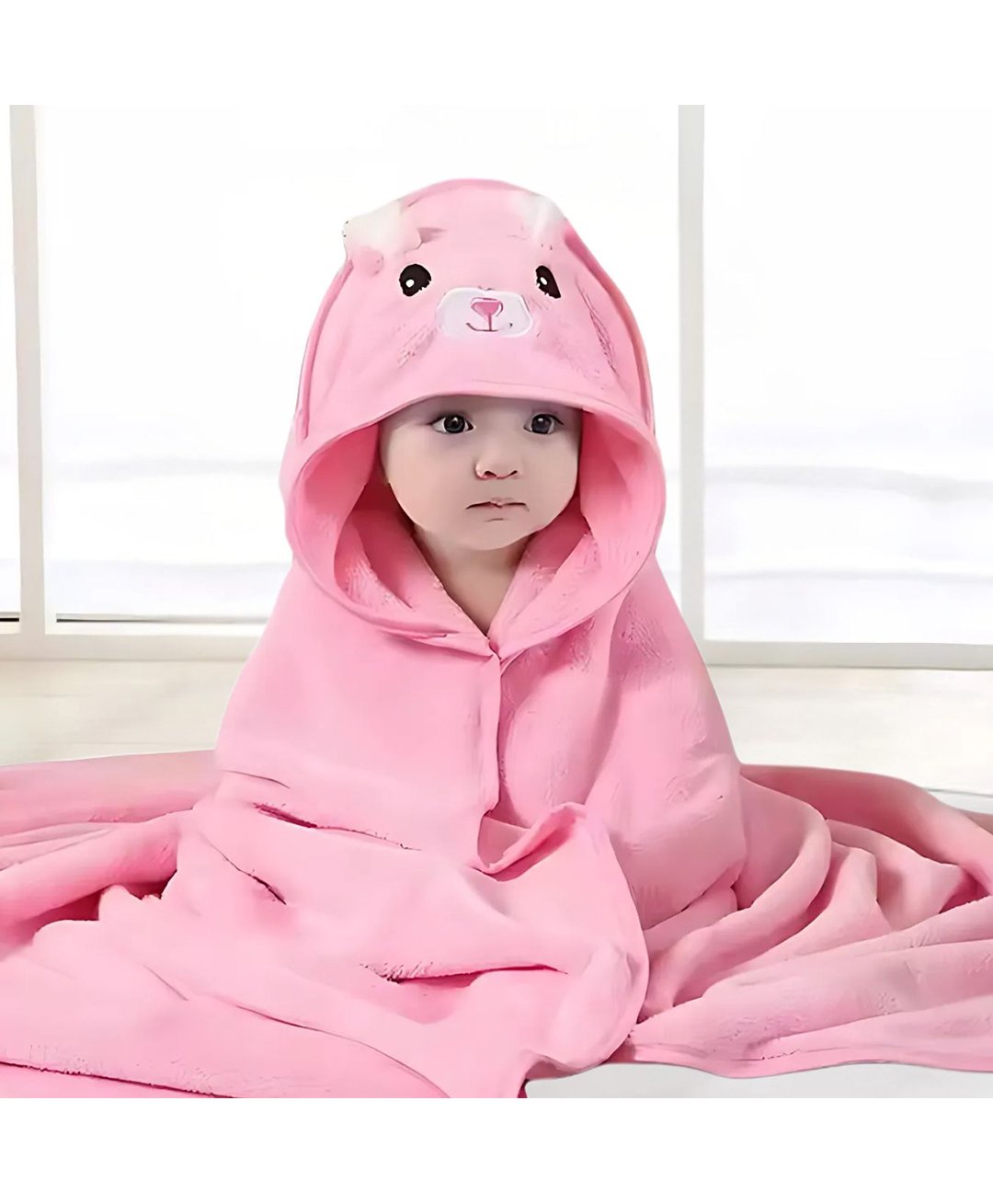 Zikku Baby Rabbit Designed Hooded Bath Towel - Pink-image-16