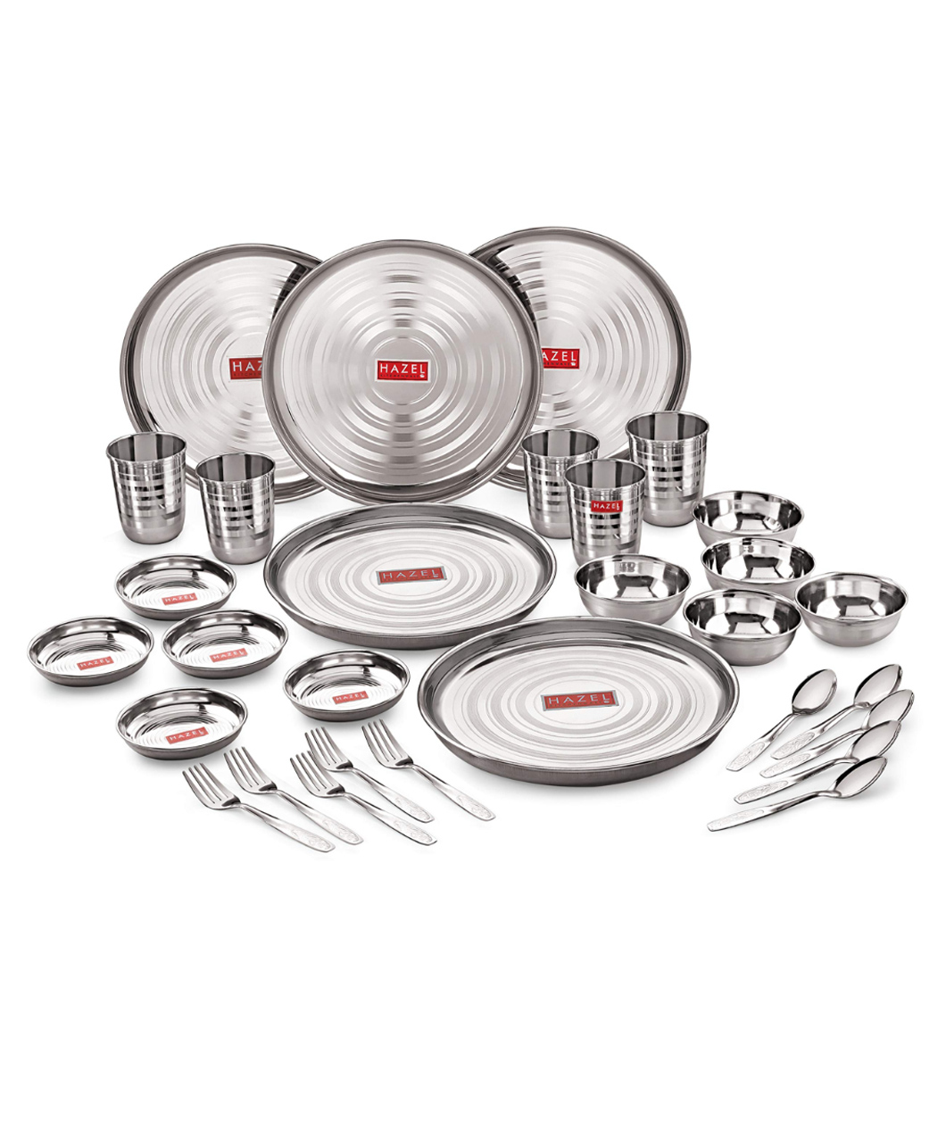 HAZEL Stainless Steel Dinner Set 30 Pcs Designer Gift Set-image-13