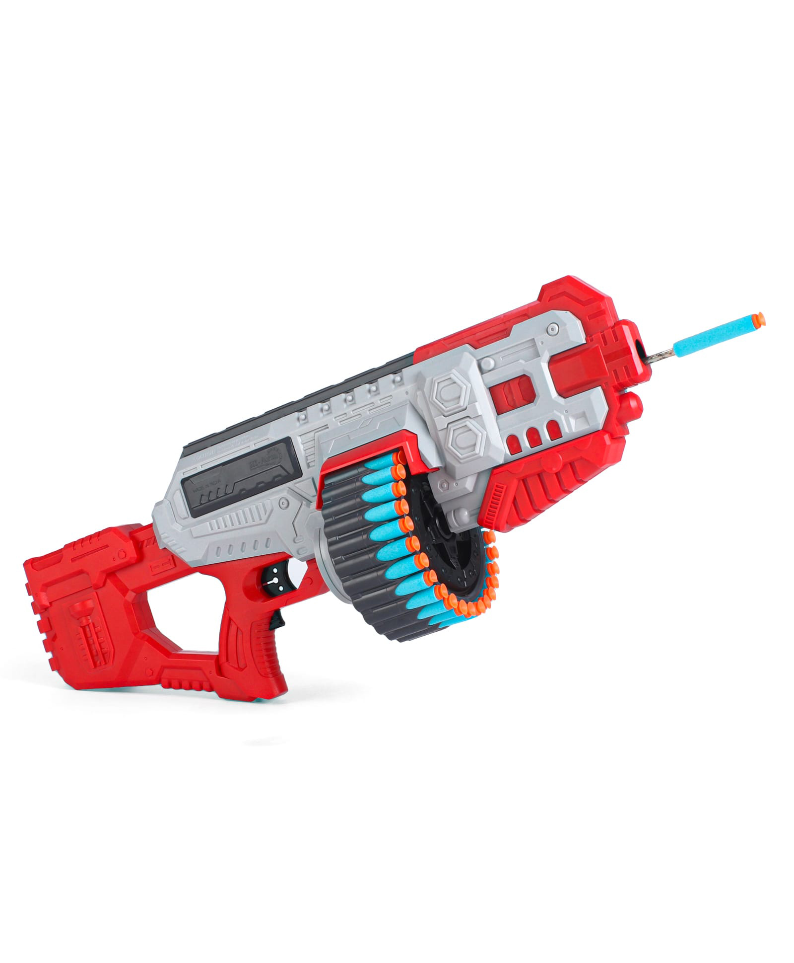 Play Nation Automatic Dart Blaster Battery Operated with Rotating Drum & Rechargeable Battery with 30 + 10 Elite Foam Darts - Multicolor