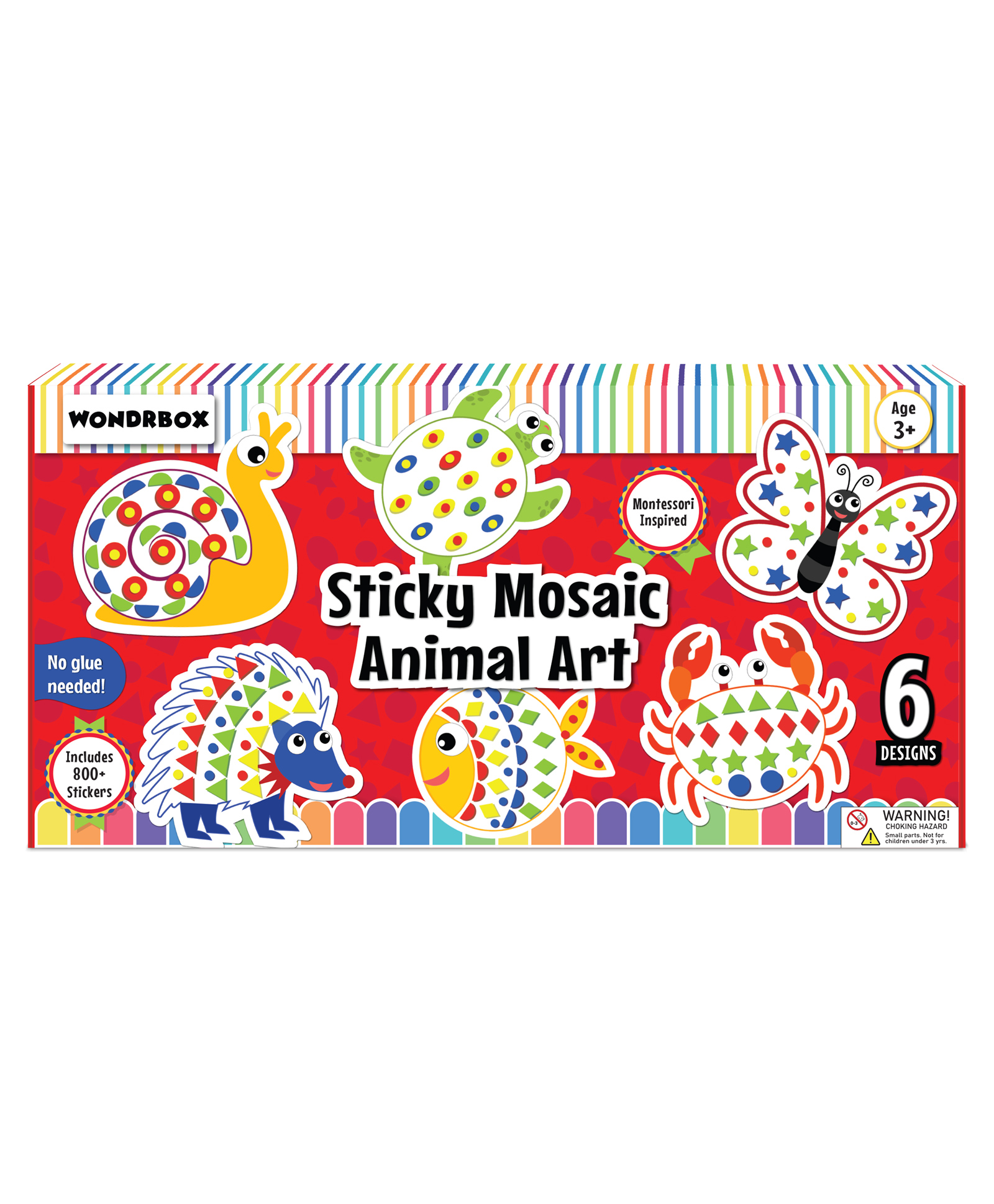 WONDRBOX Sticky Mosaic Animal Art Craft Kit-picture-18