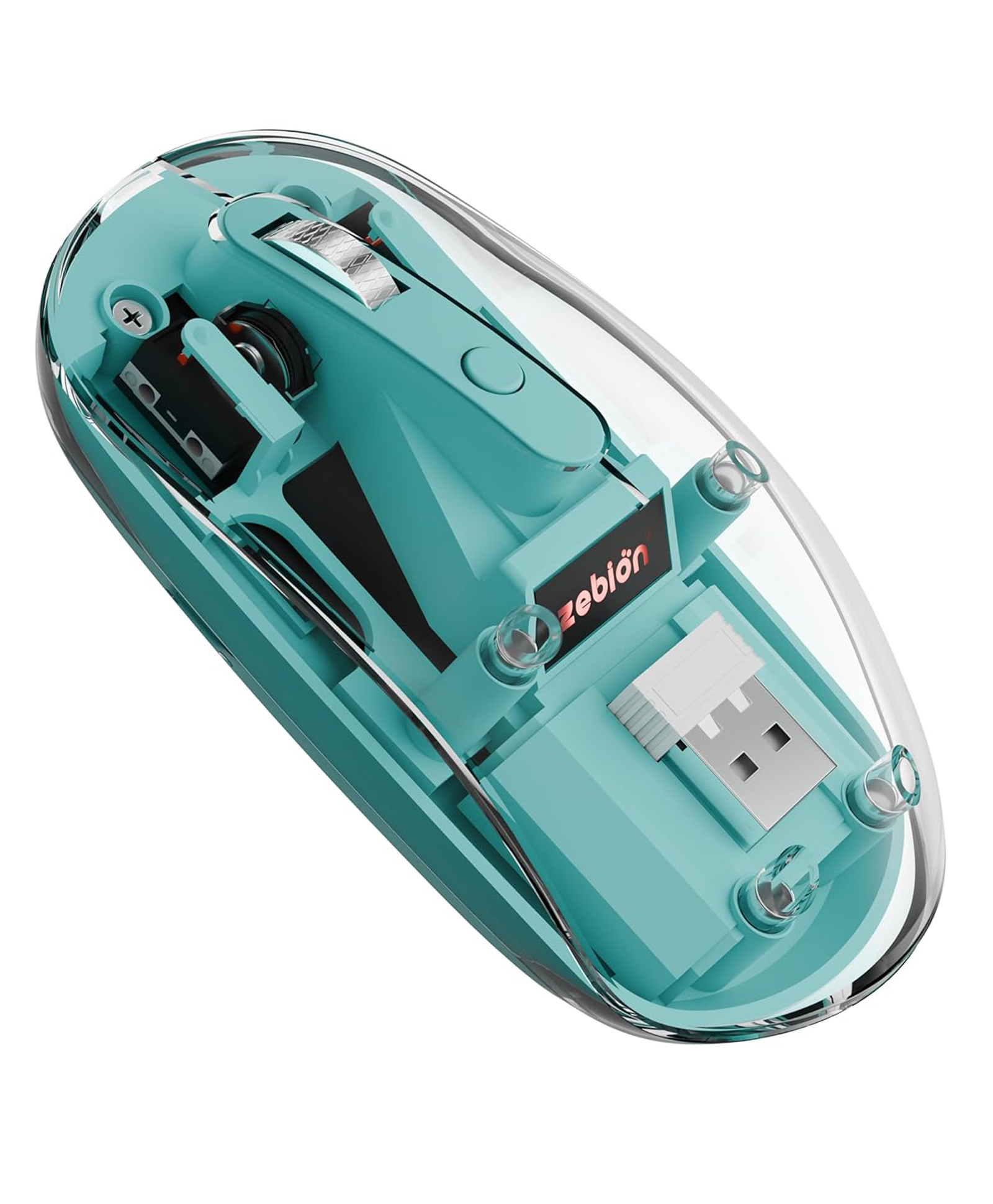 Zebion Bold Transparent Bluetooth Rechargeable Wireless Mouse-Blue-picture-28