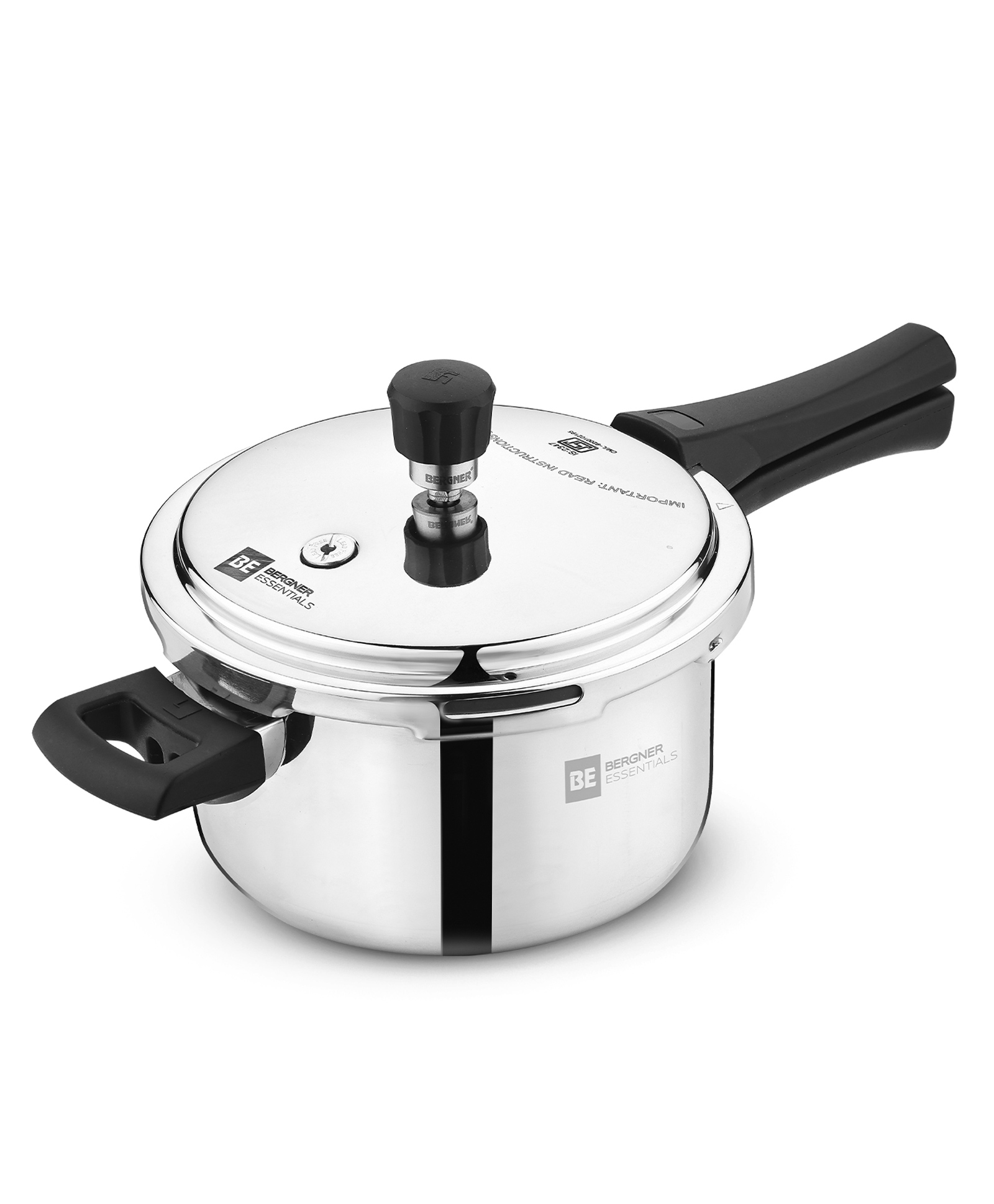 Bergner BE Essentials Tripro Triply Stainless Steel 3 Liters Outer Lid Pressure Cooker - Full Induction Bottom