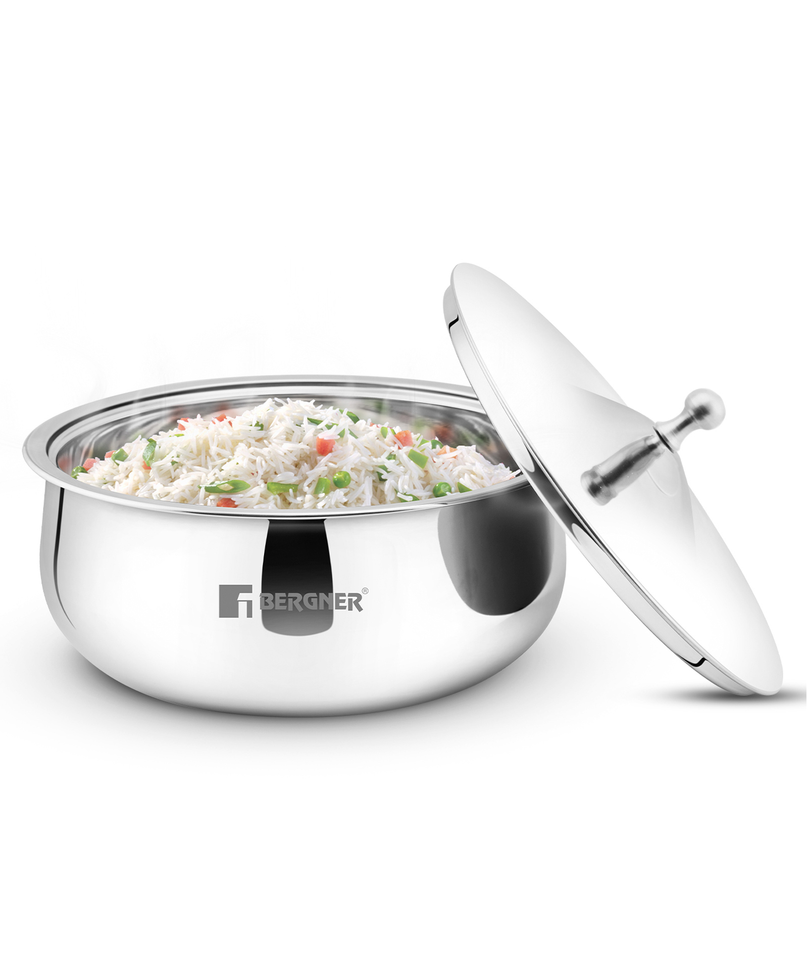 Bergner Vienna Stainless Steel Hot Pot, 24cm (2.5 L) Double Walled Serving Casserole with PU Insulated Stainless Steel Lid-image-32