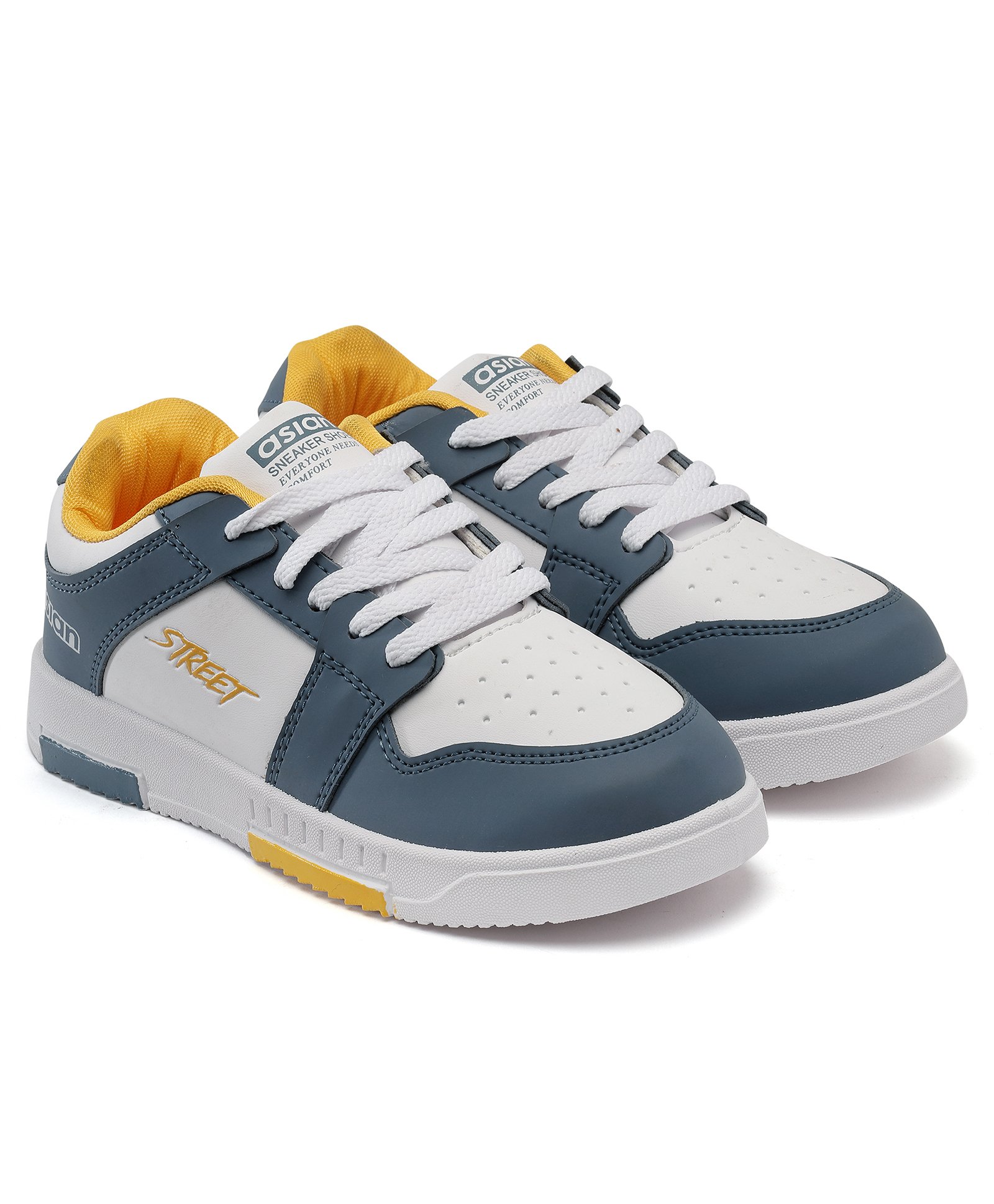 Asian Street Text Detailed Colour Blocked Sneakers - White Slate-picture-10